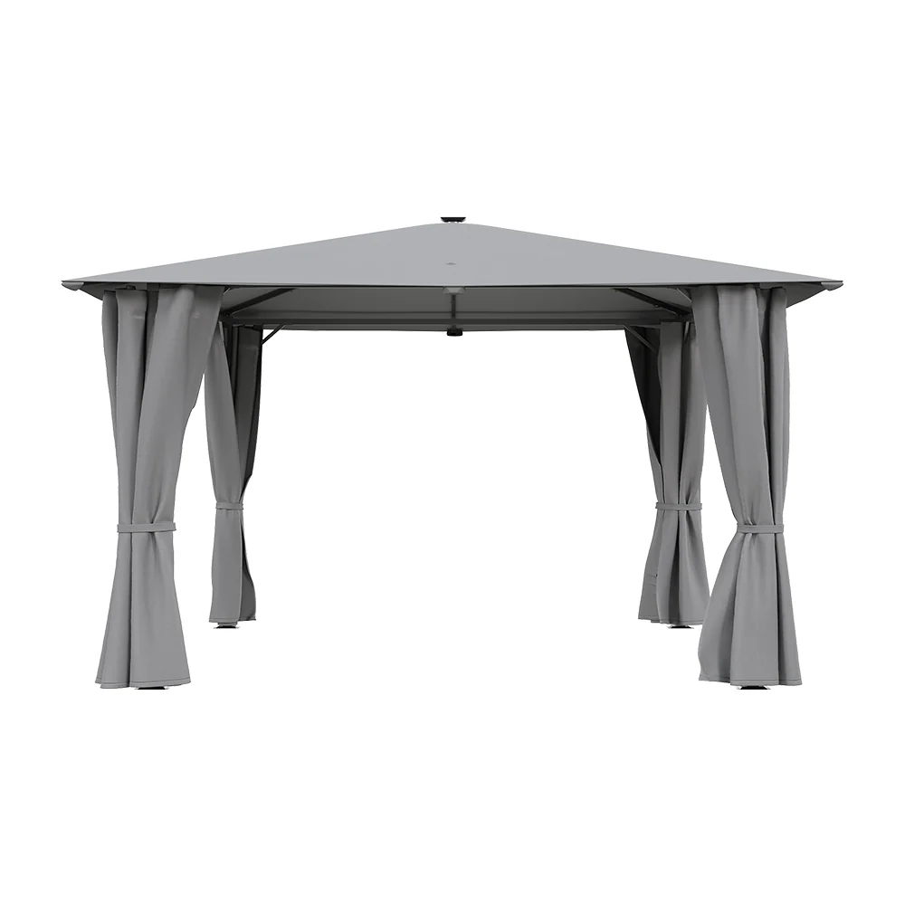Solar LED Metal Patio Gazebo with Curtains L or XL - Image 4