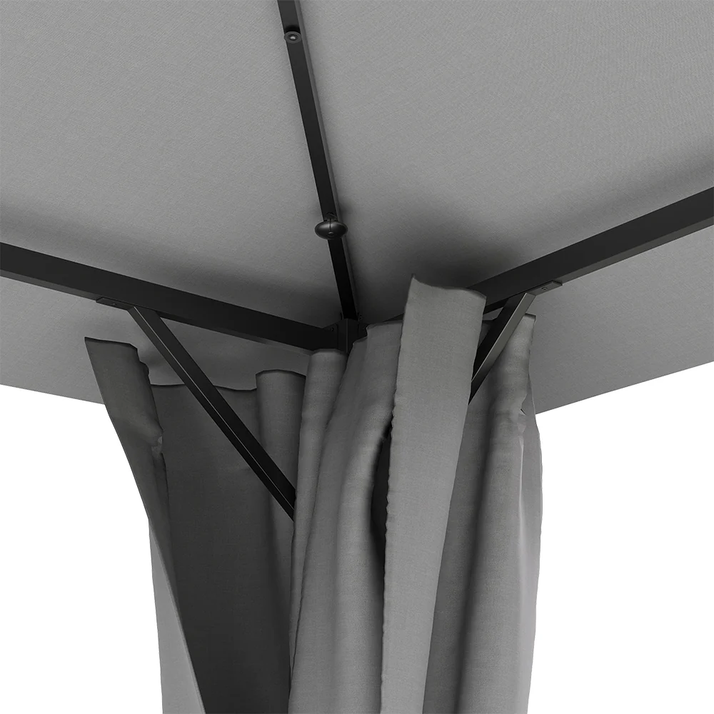 Solar LED Metal Patio Gazebo with Curtains L or XL - Image 5