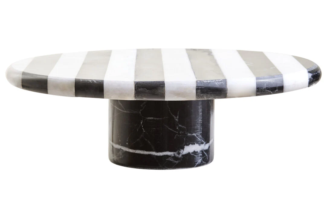 Soma Large Black and White Marble Cake Stand - Image 2