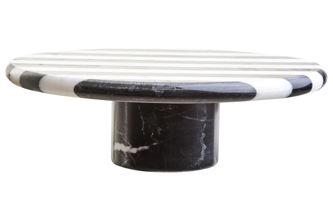 Soma Large Black and White Marble Cake Stand - Image 3