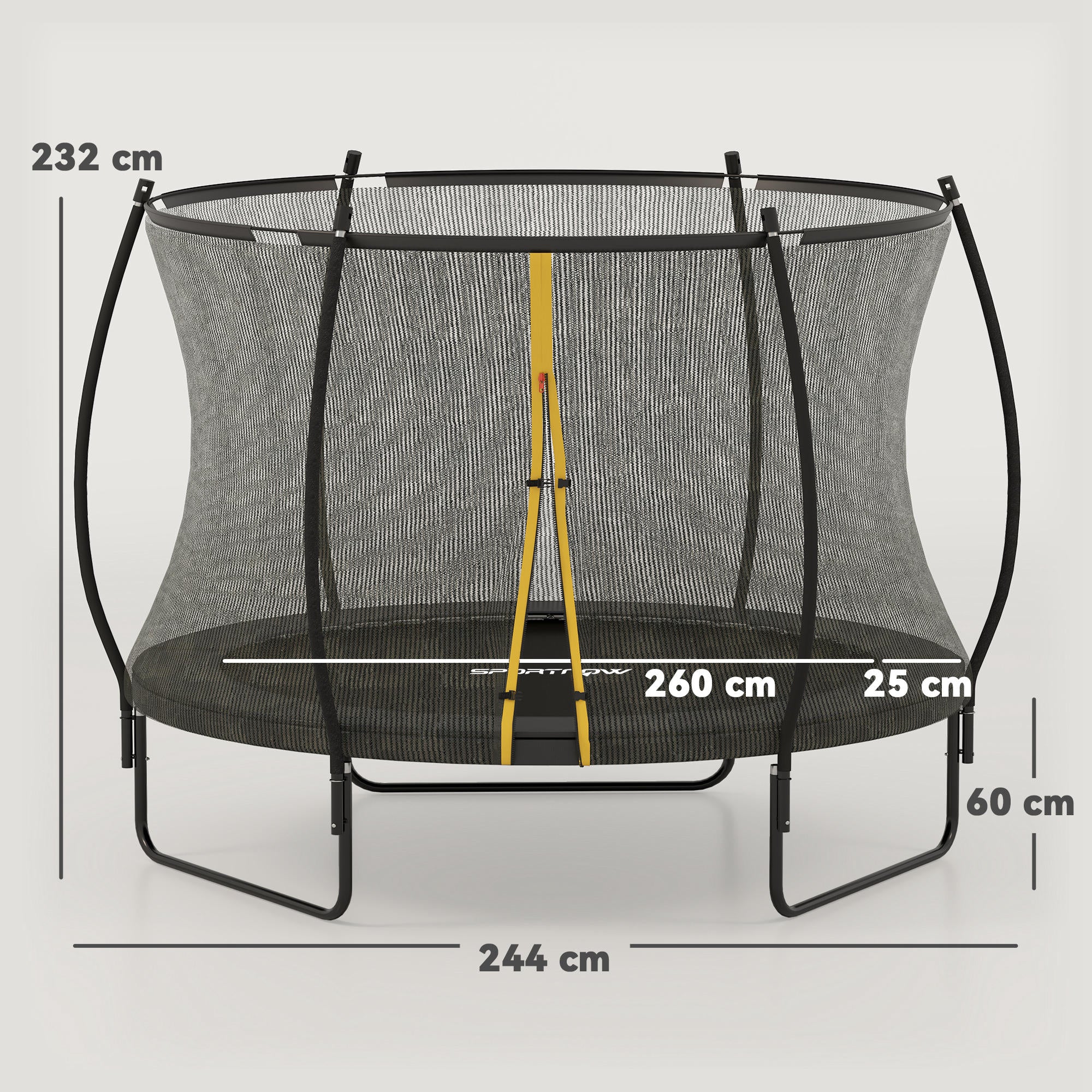 SPORTNOW 10ft Trampoline With Enclosure Net And Spring Cover, Black - Image 10
