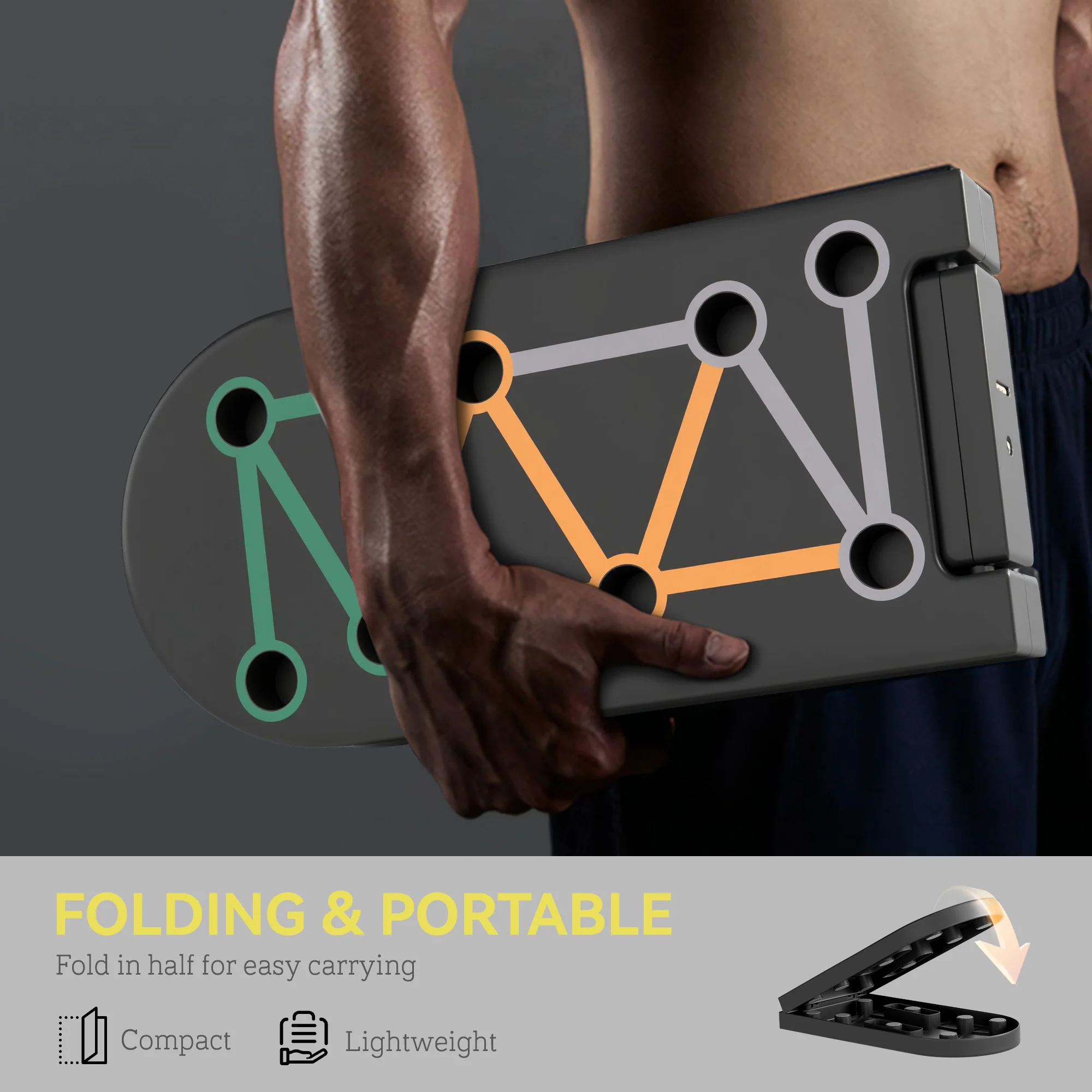 SPORTNOW 11-in-1 Foldable Push Up Board, Press Up Handles for Home Gym - Image 4