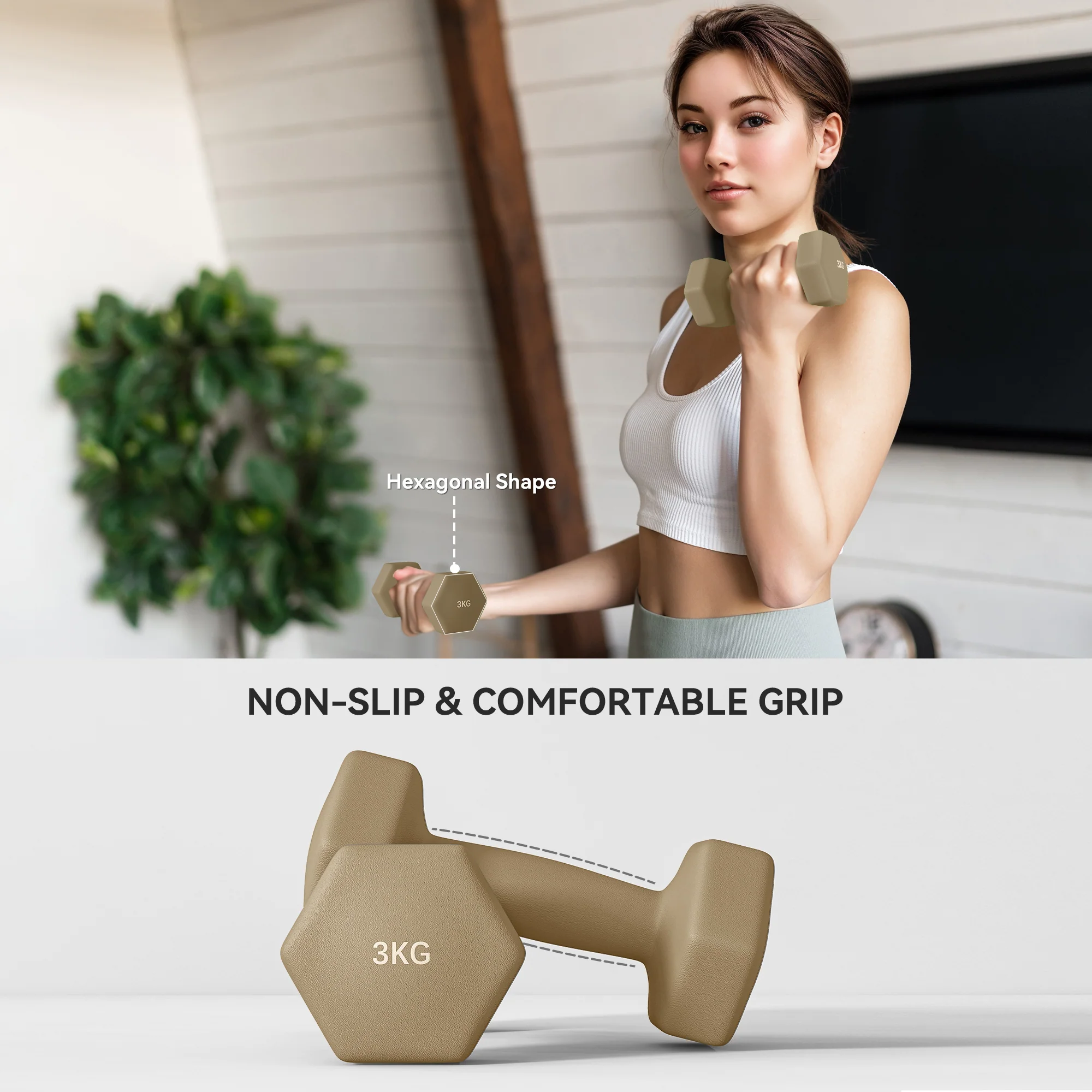SPORTNOW 12kg Hex Dumbbells Set With Carry Case - Image 4