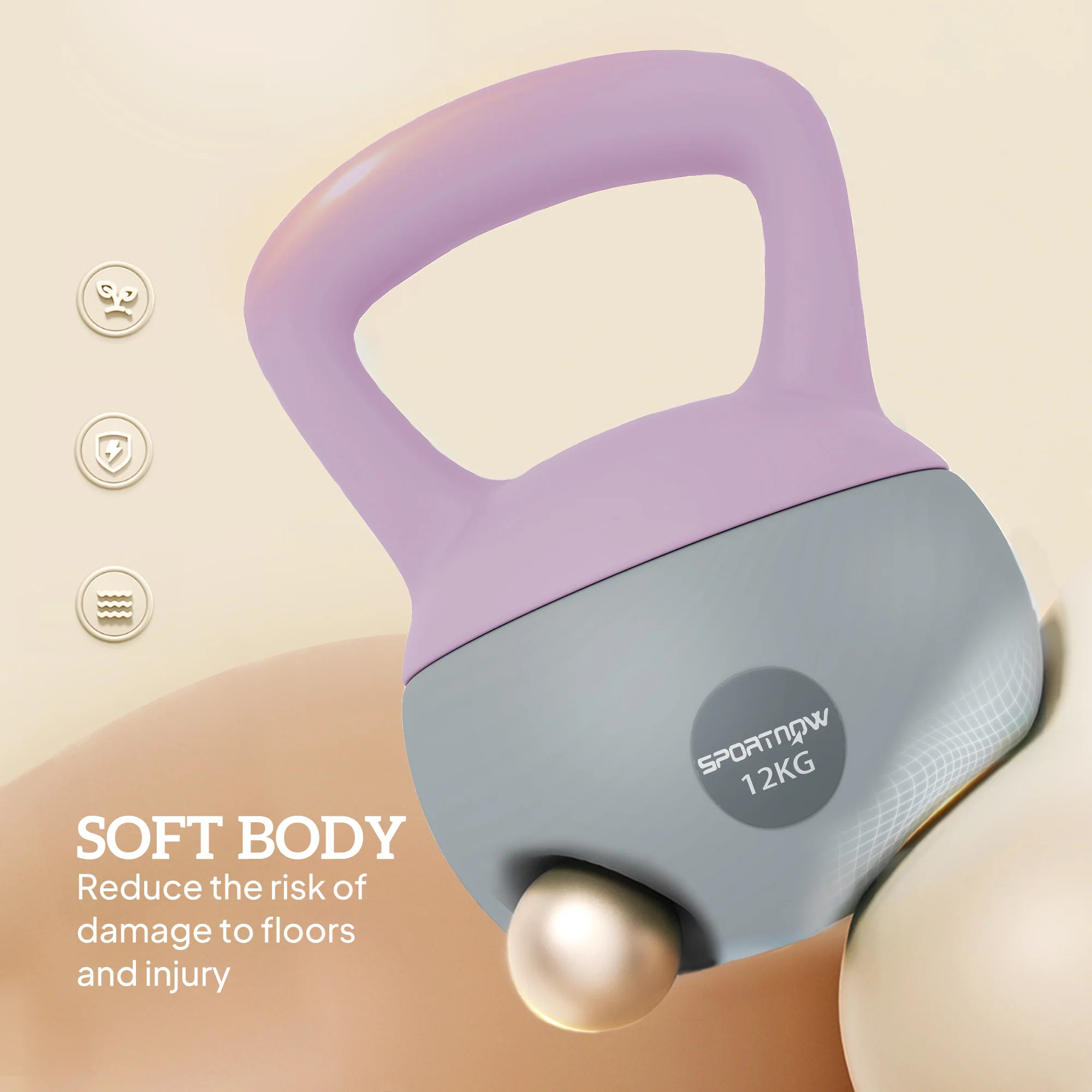 SPORTNOW 12KG Kettlebell With Soft Body And Non-Slip Handle - Image 21