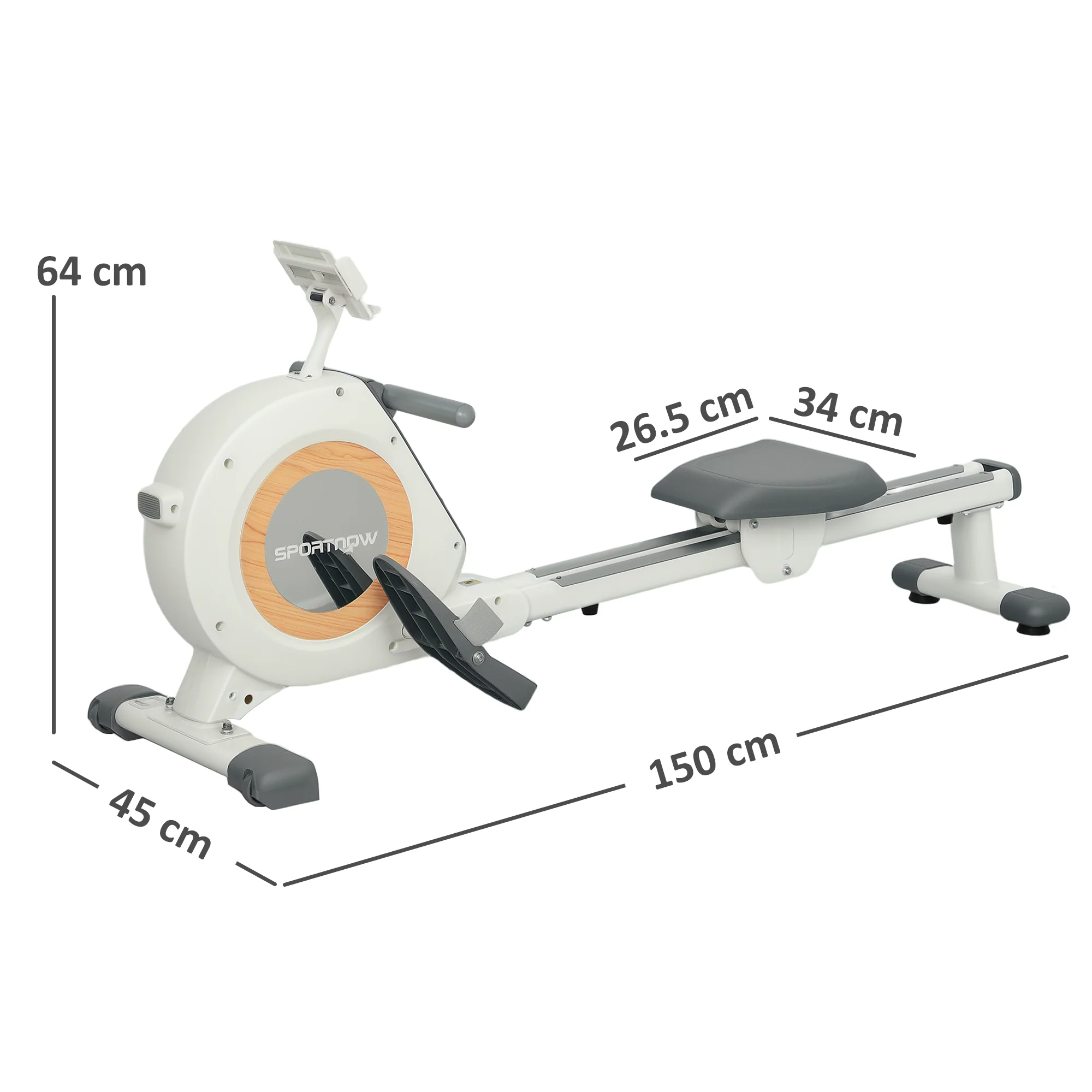 SPORTNOW 16-Level Magnetic Rowing Machine W/ LCD Monitor - Image 14