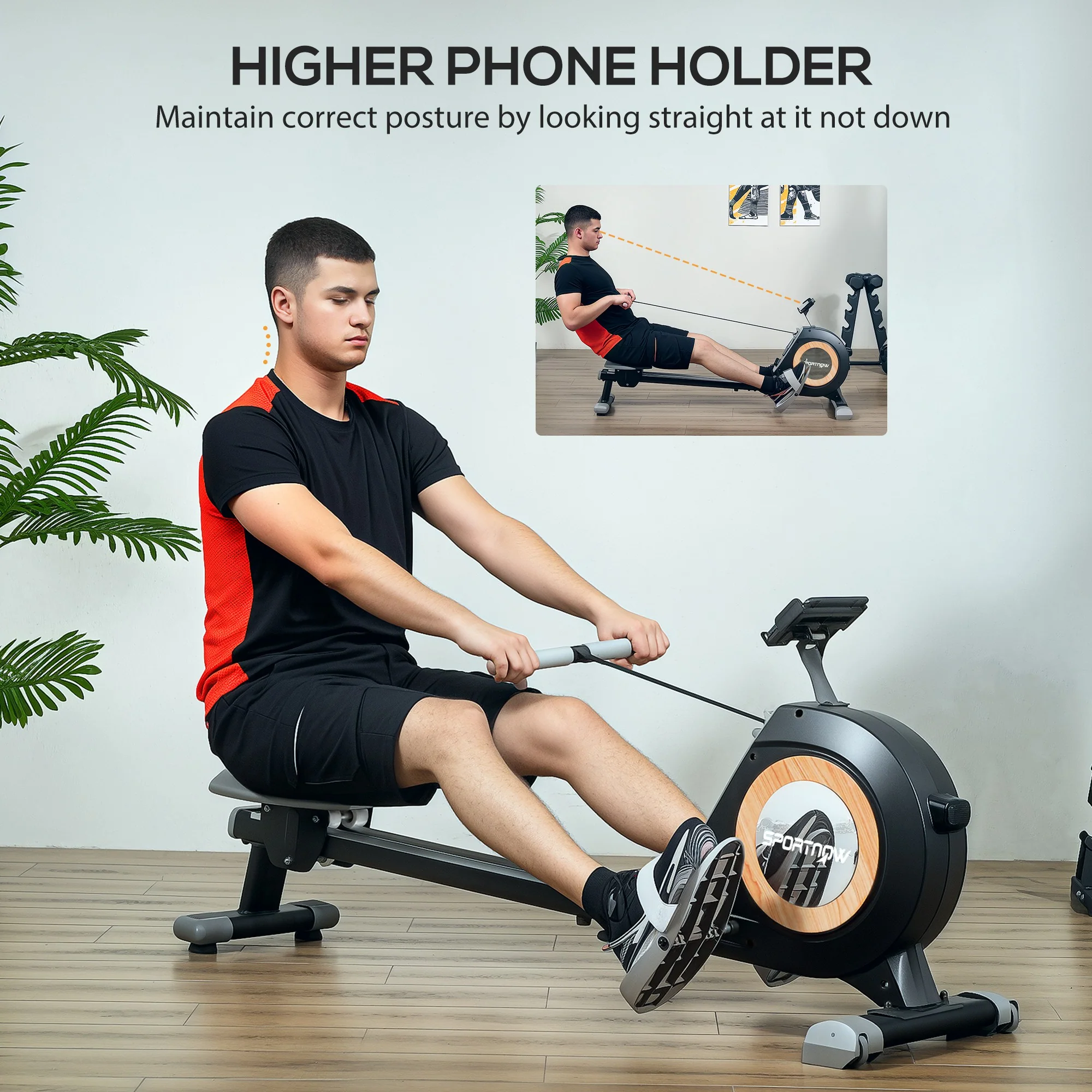 SPORTNOW 16-Level Magnetic Rowing Machine W/ LCD Monitor - Image 6