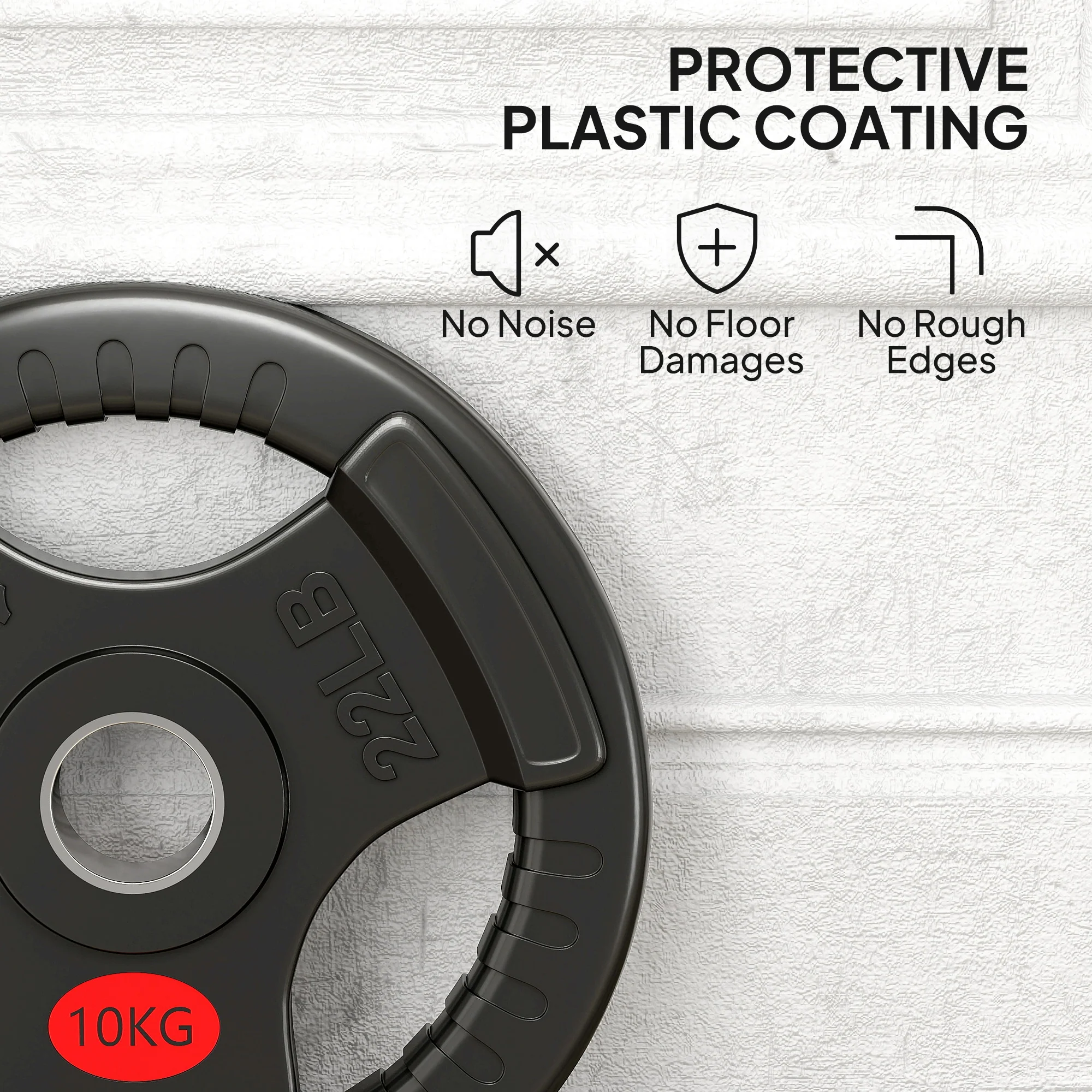 SPORTNOW 2 x Olympic Weight Plates, Weight Plate Discs with Tri-Grips - Image 24