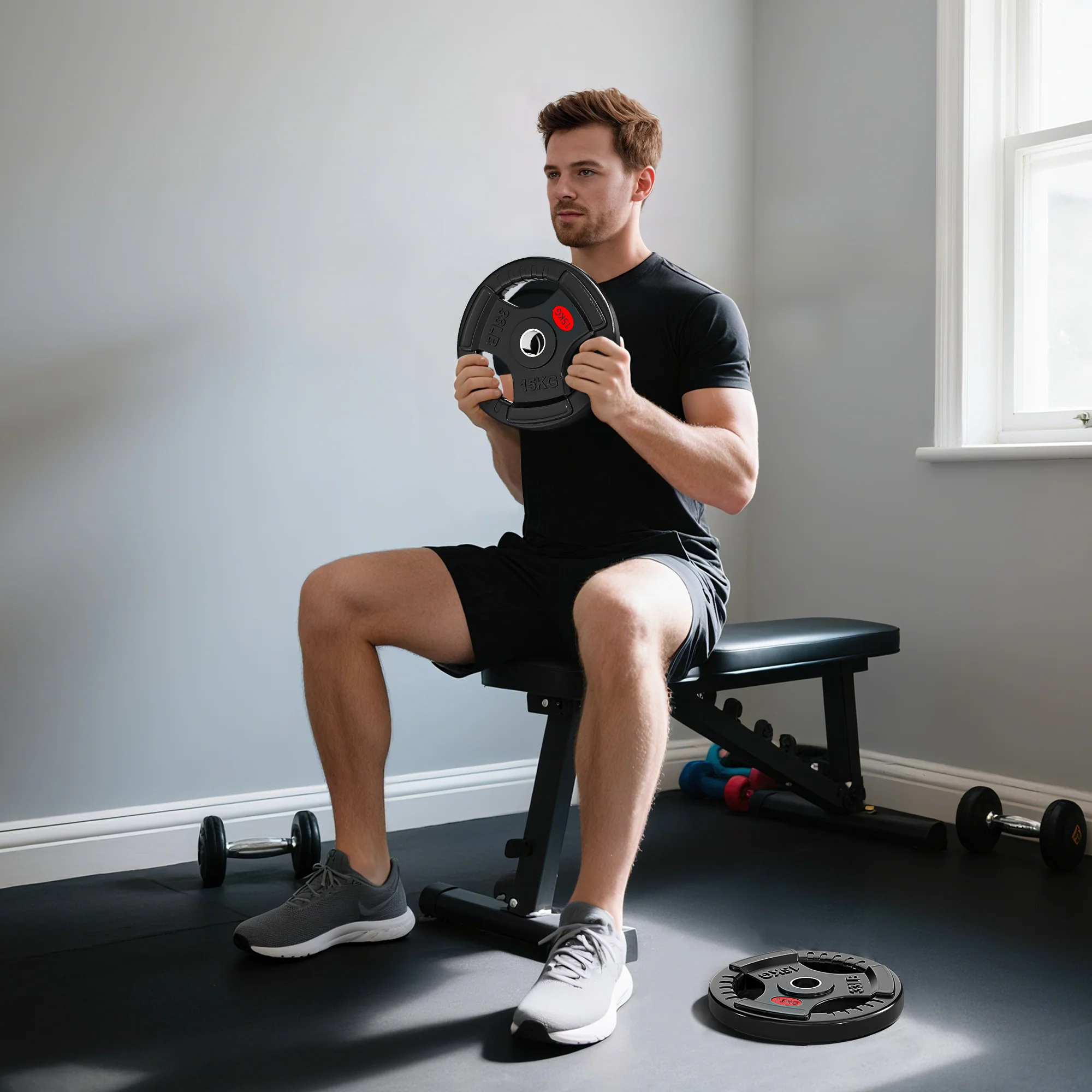 SPORTNOW 2 x Olympic Weight Plates, Weight Plate Discs with Tri-Grips - Image 29