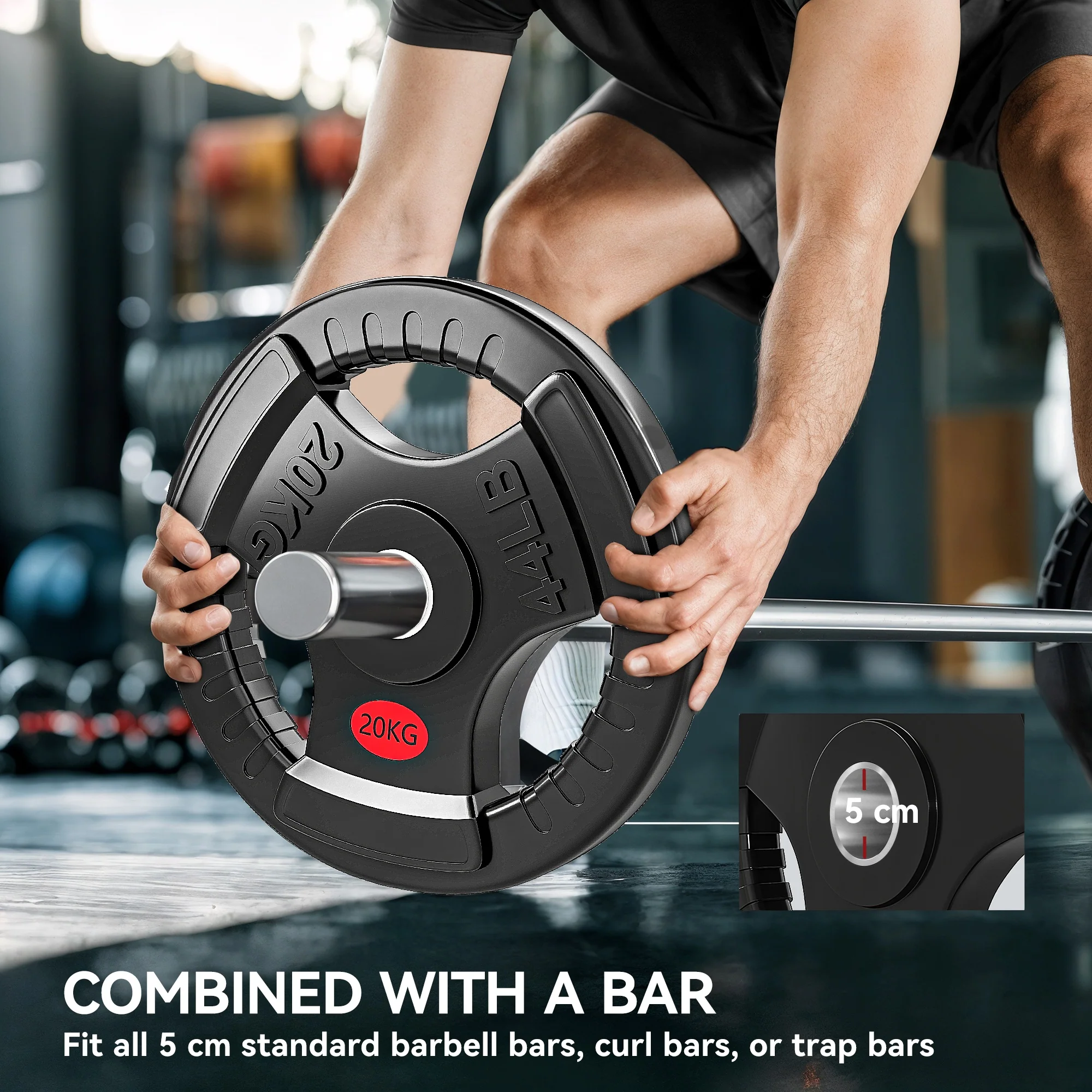 SPORTNOW 2 x Olympic Weight Plates, Weight Plate Discs with Tri-Grips - Image 40
