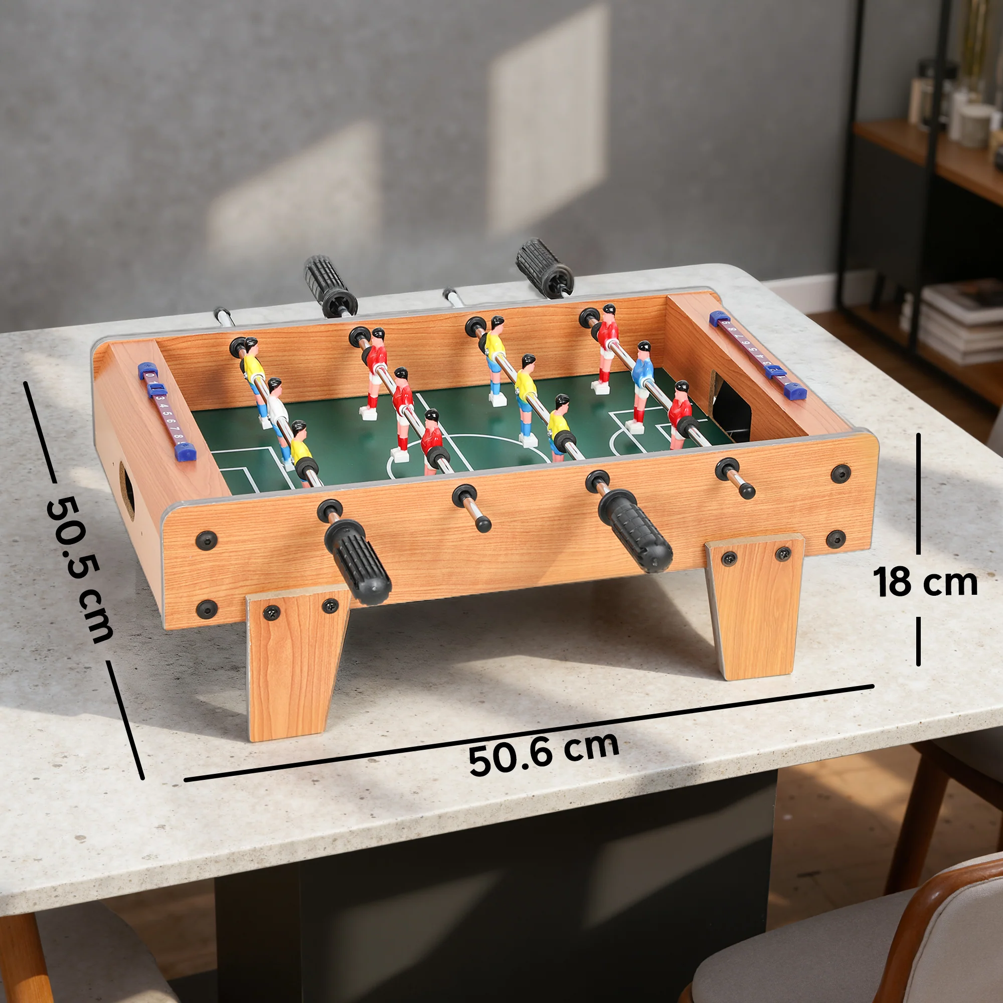 SPORTNOW 20 in Table-top Foosball Table for Kids, Table Football Game - Image 5
