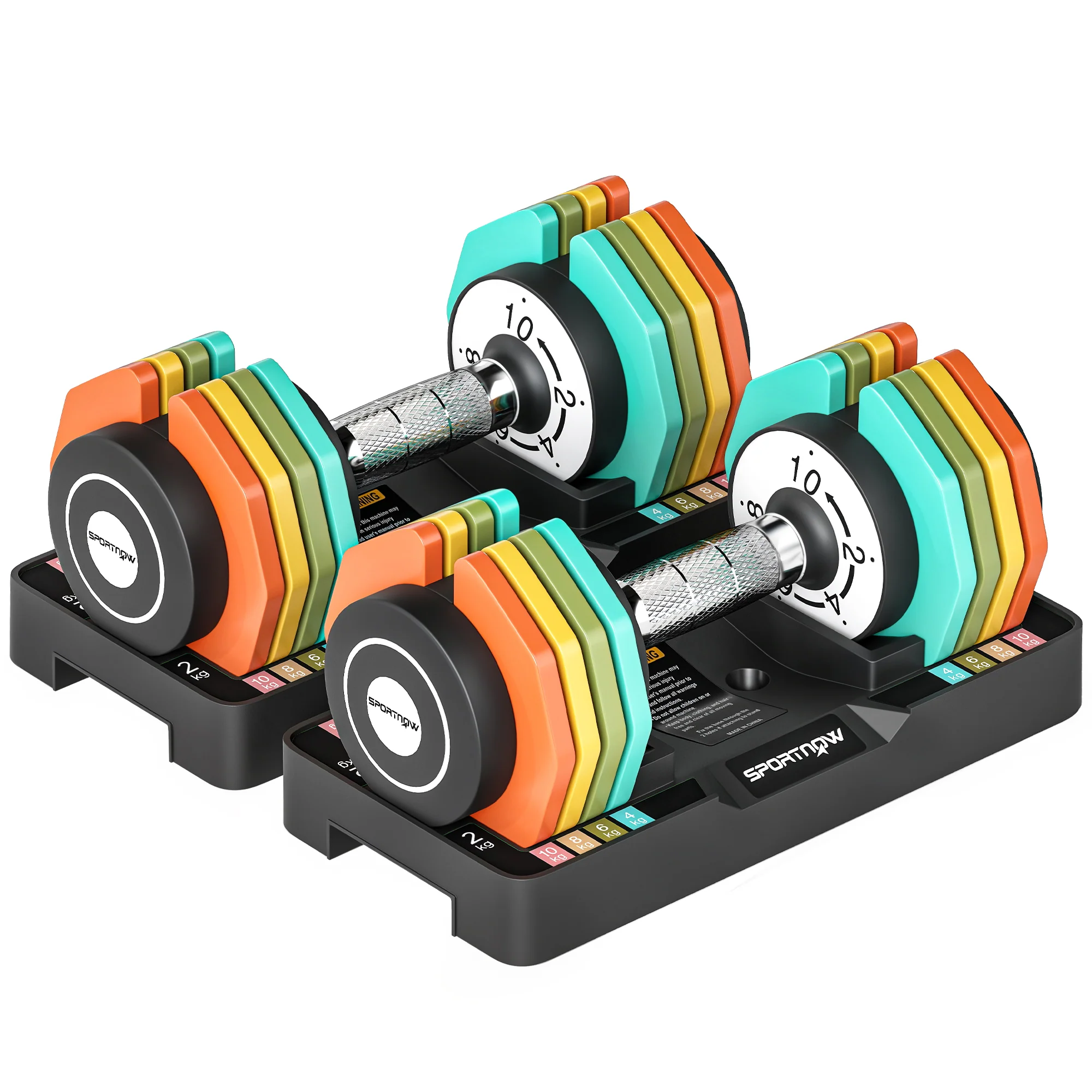 SPORTNOW 20 Kg Adjustable Dumbbells Set With Safety Locking Mechanism