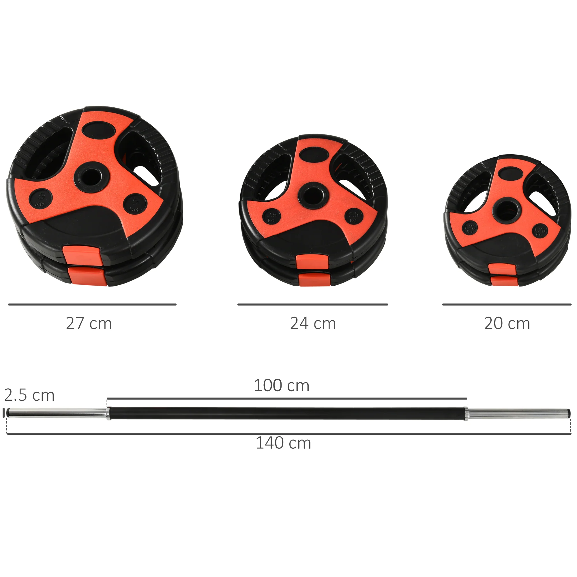 SPORTNOW 20kg Adjustable Barbell Weights Set For Home Gym Strength Training - Image 5