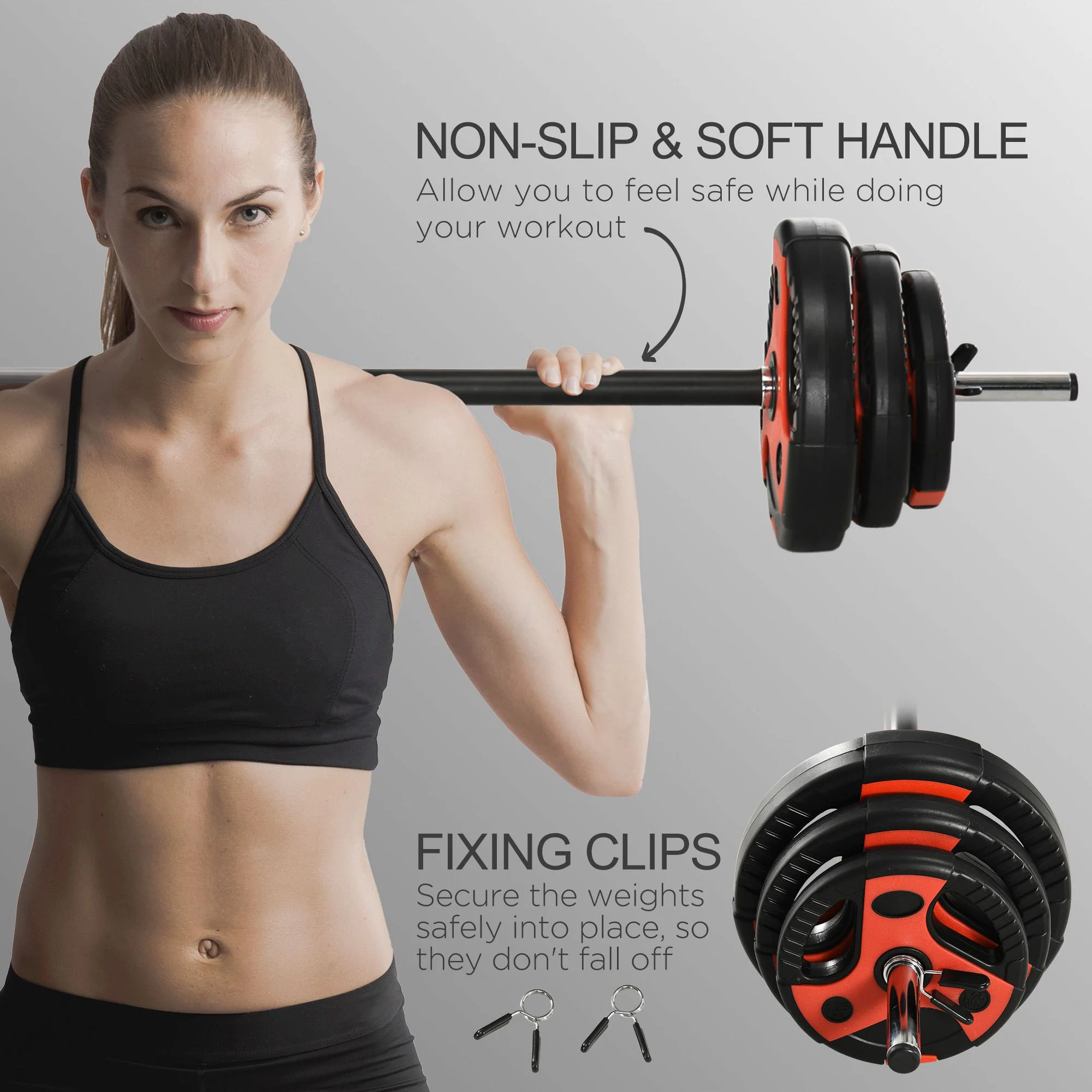 SPORTNOW 20kg Adjustable Barbell Weights Set For Home Gym Strength Training - Image 6