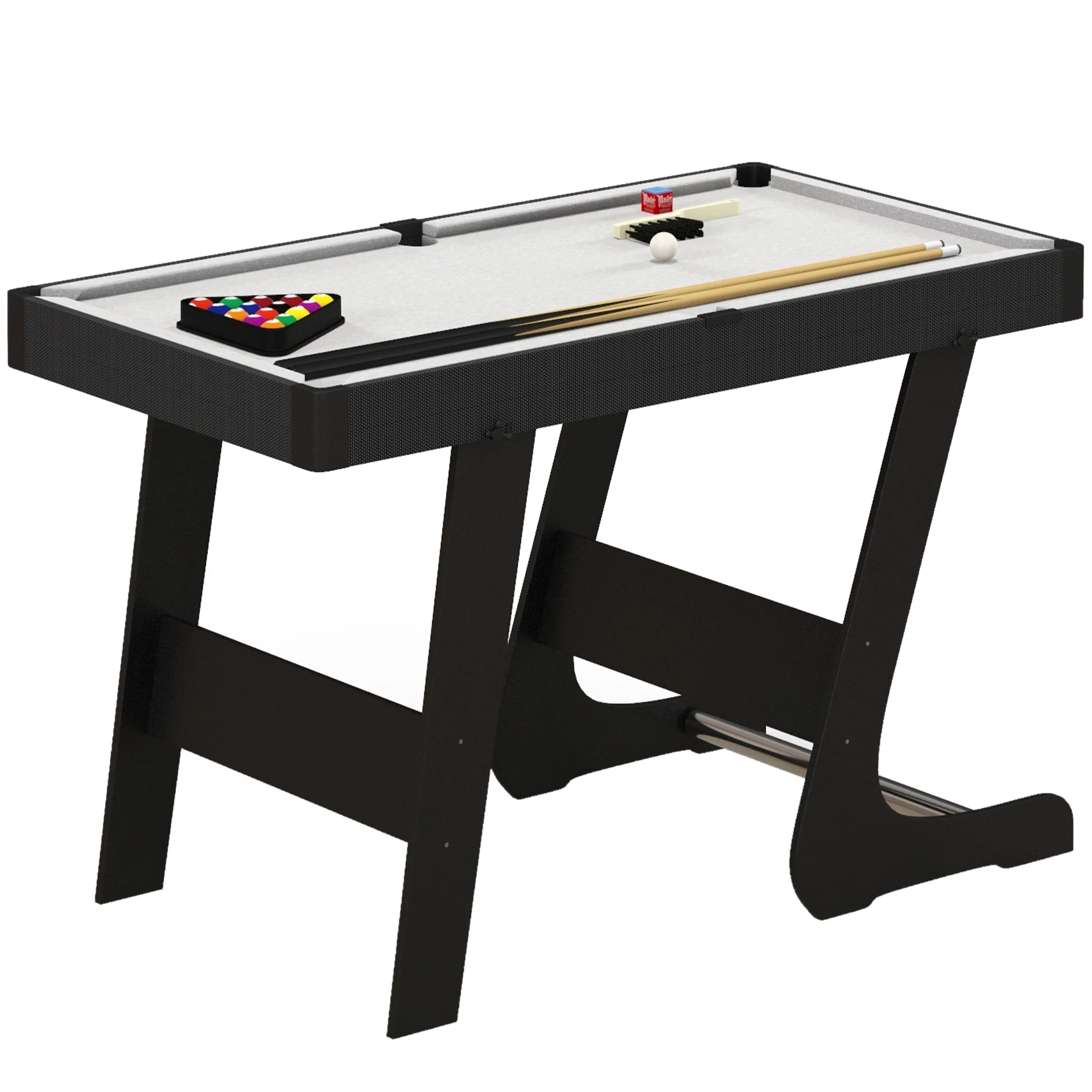 SPORTNOW 3.5ft Folding Pool Table Set With Cues, Balls, Chalk, Triangle, Brush
