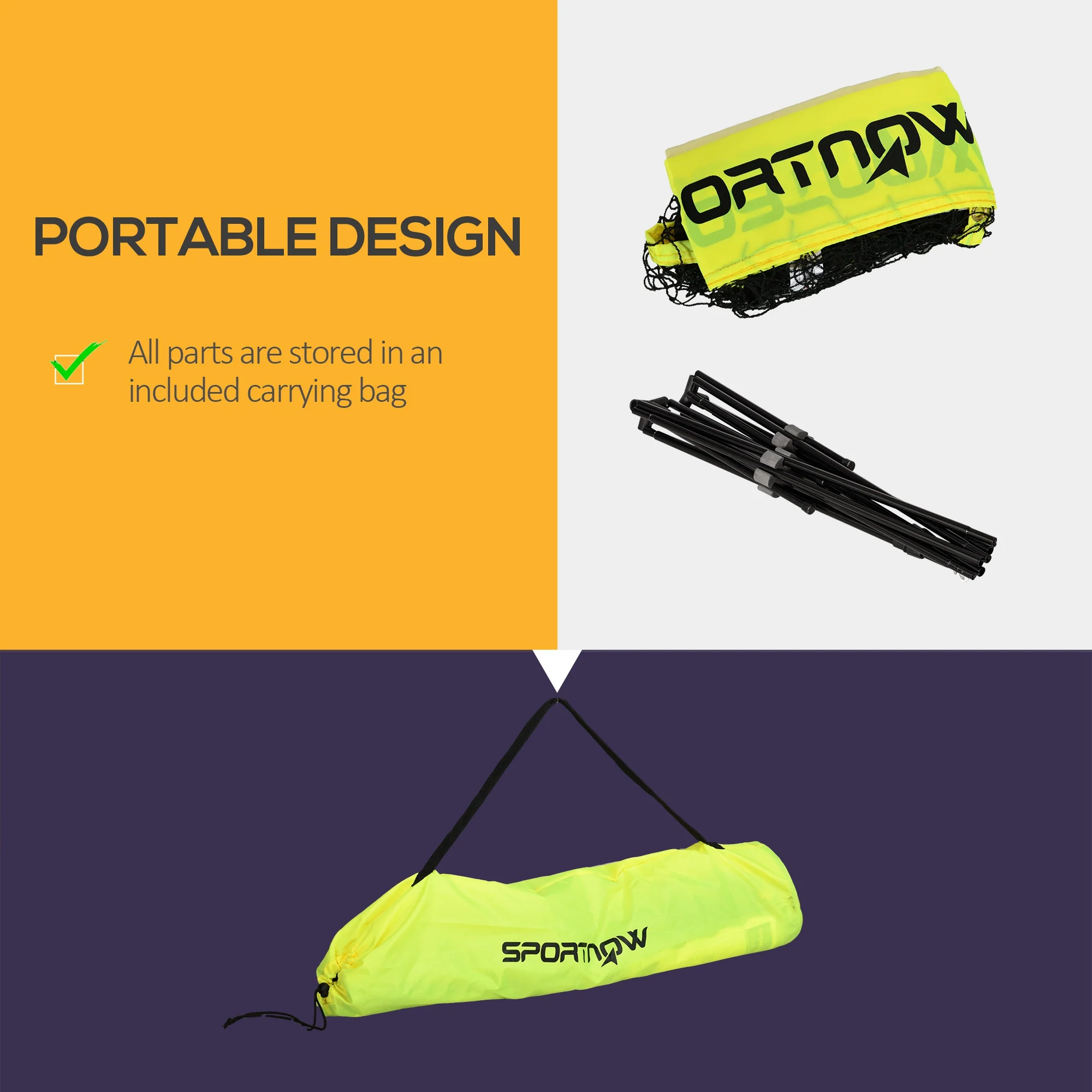 SPORTNOW 3m Badminton Net, Adjustable Sports Net For Tennis, Volleyball - Image 4