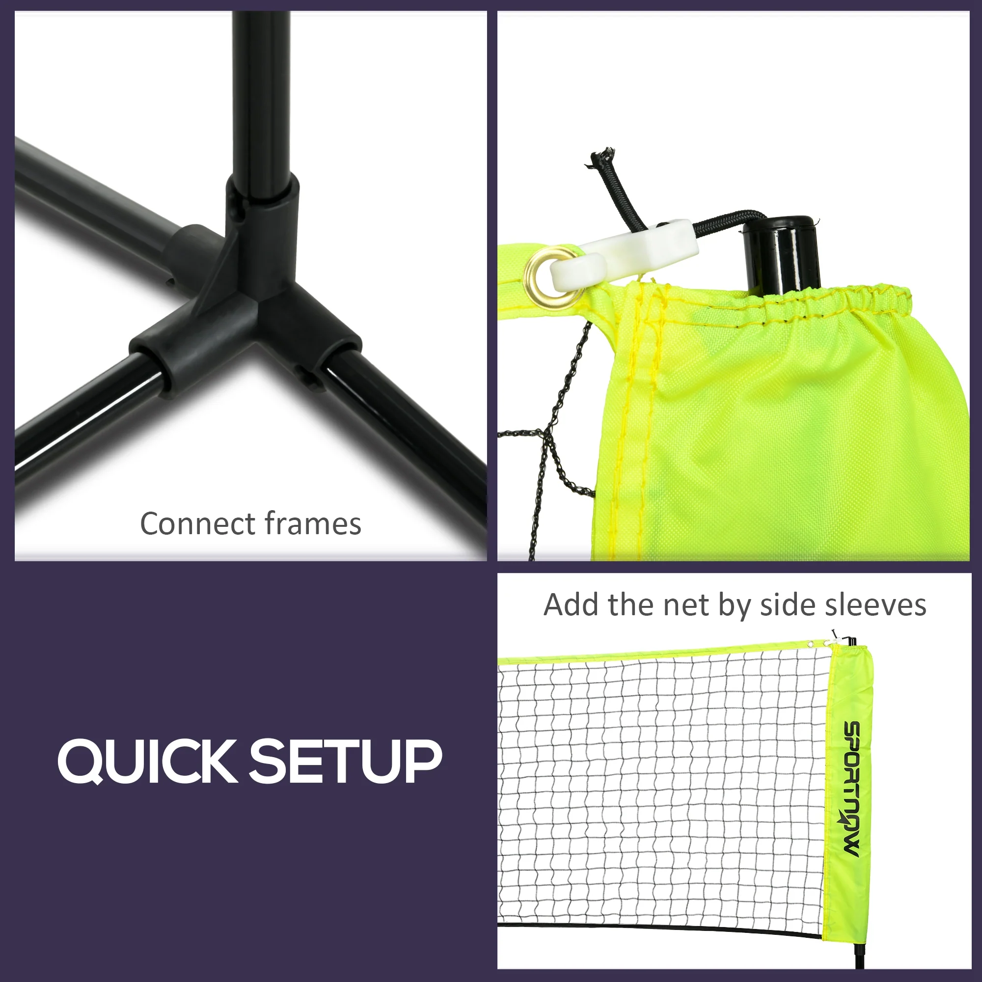 SPORTNOW 3m Badminton Net, Adjustable Sports Net For Tennis, Volleyball - Image 6