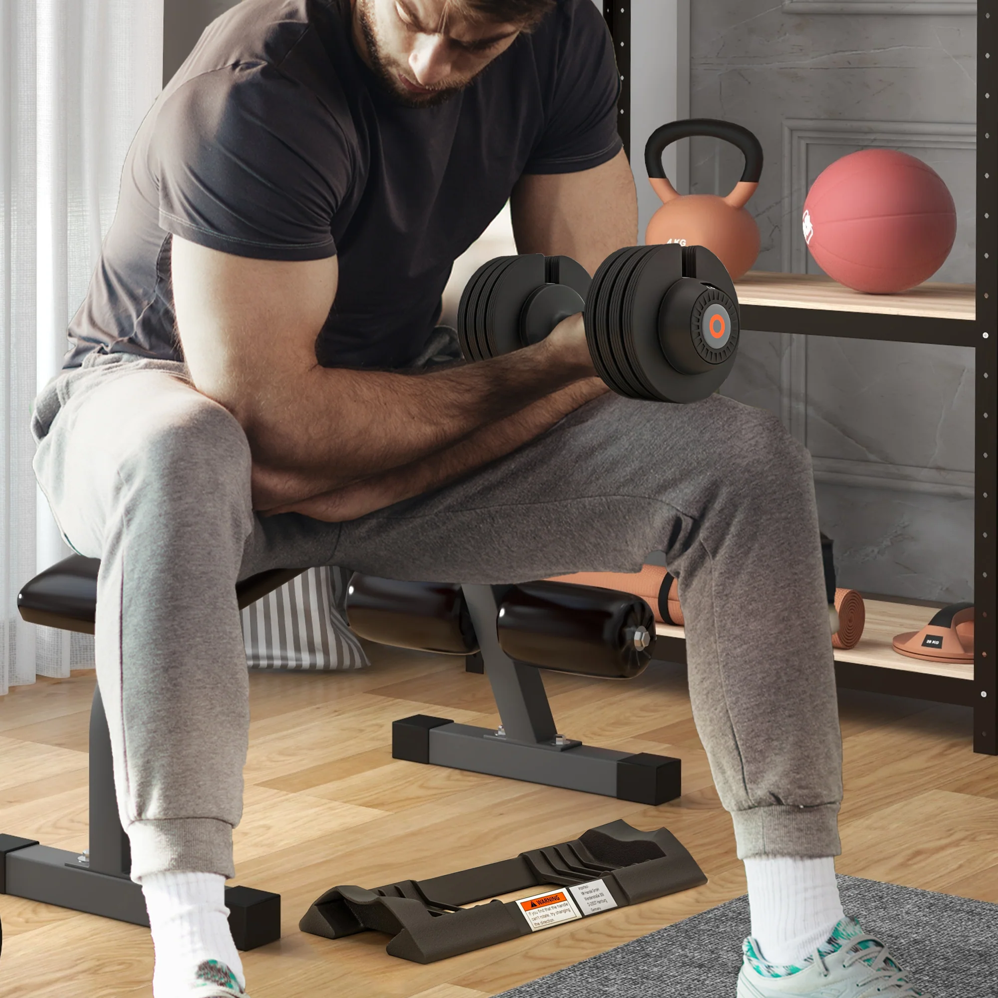 SPORTNOW 4-in-1 Adjustable Dumbbells, Weights Set, 6kg, 11kg, 16kg, 20kg - Image 2