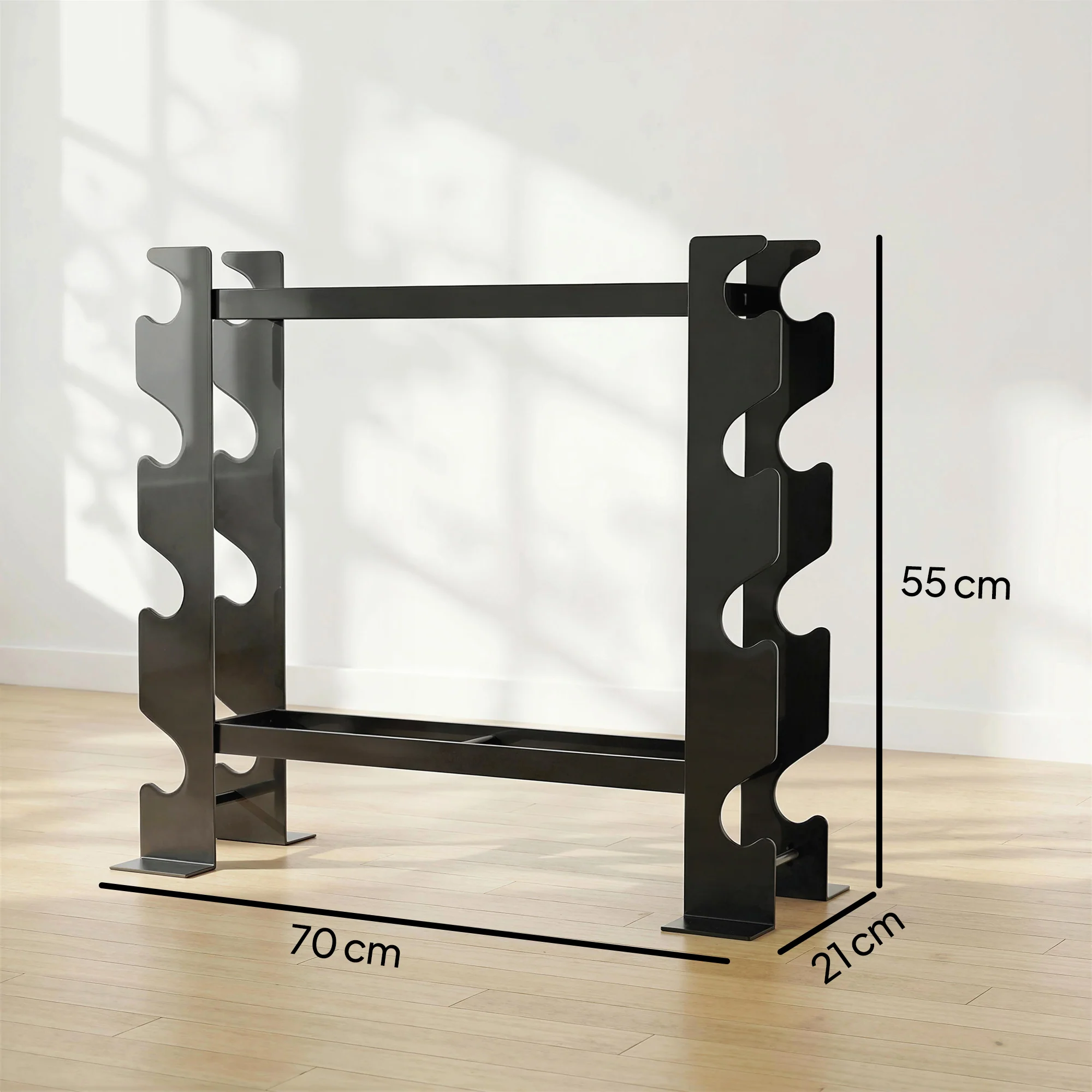 SPORTNOW 4-Tier Dumbbell Rack, Heavy-Duty Weight Rack For Dumbbells, Black - Image 3