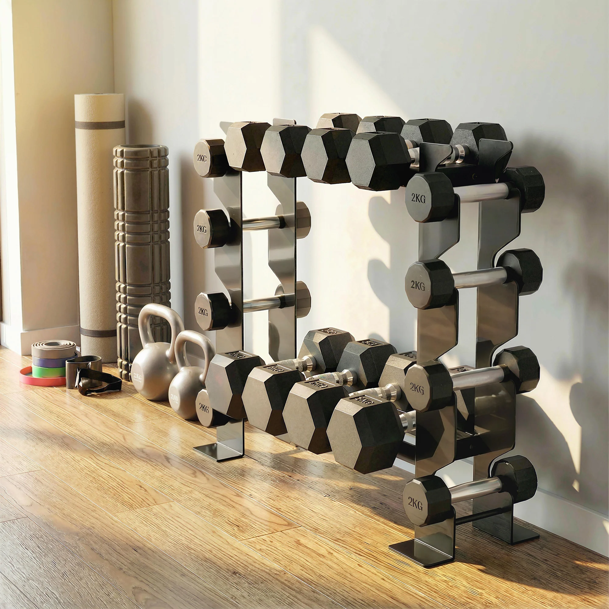 SPORTNOW 4-Tier Dumbbell Rack, Heavy-Duty Weight Rack For Dumbbells, Black - Image 8