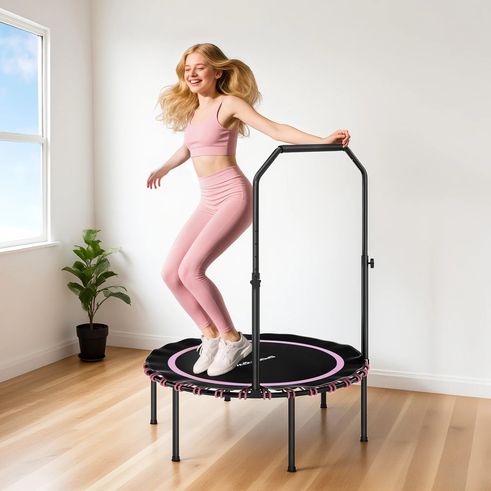 SPORTNOW 40'' Foldable Fitness Trampoline Rebounder With Handle - Image 20