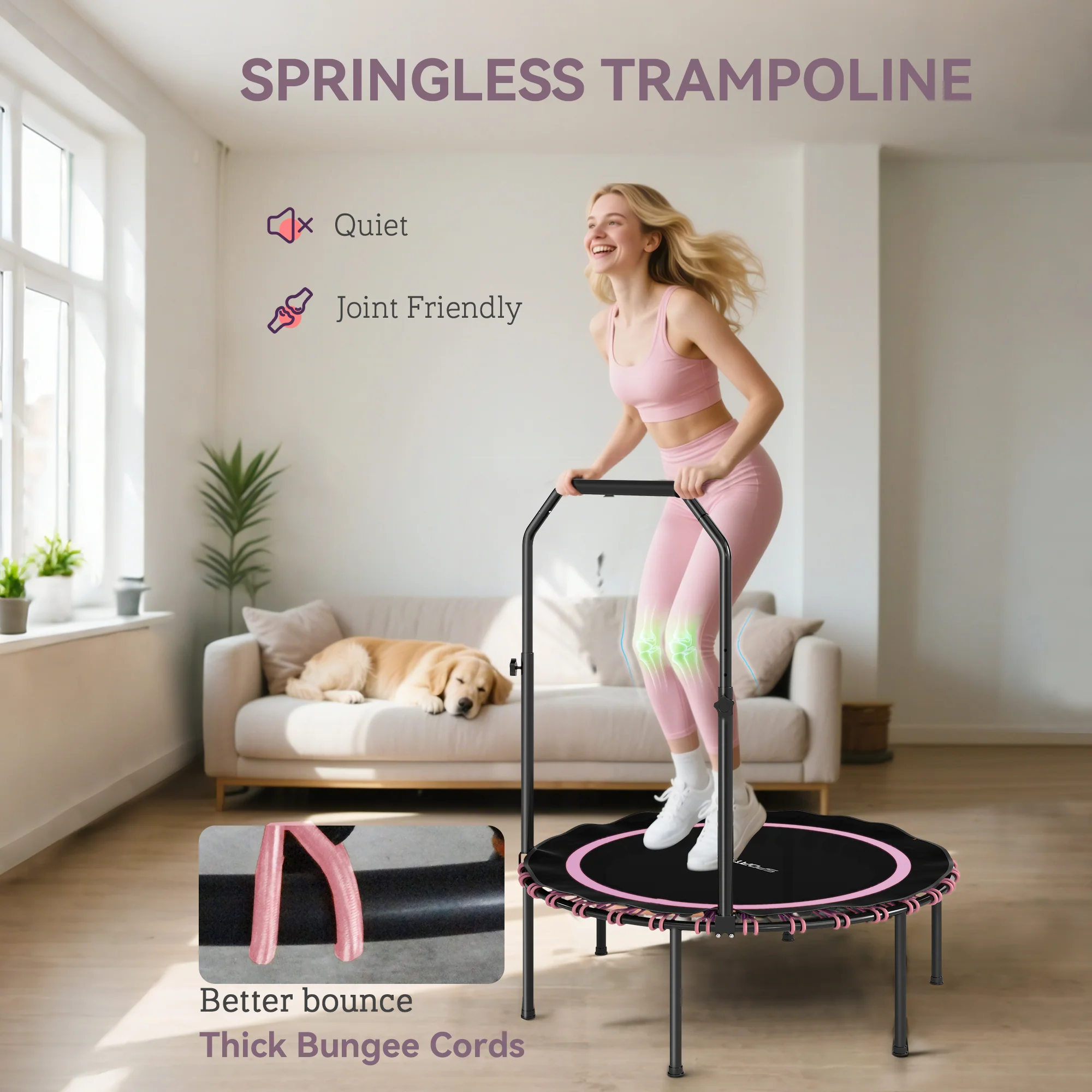 SPORTNOW 40'' Foldable Fitness Trampoline Rebounder With Handle - Image 22