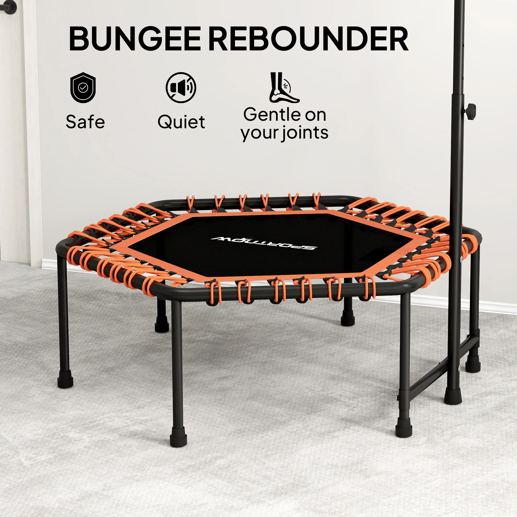 SPORTNOW 45" Fitness Trampoline With Adjustable Handle LED Lights - Image 15