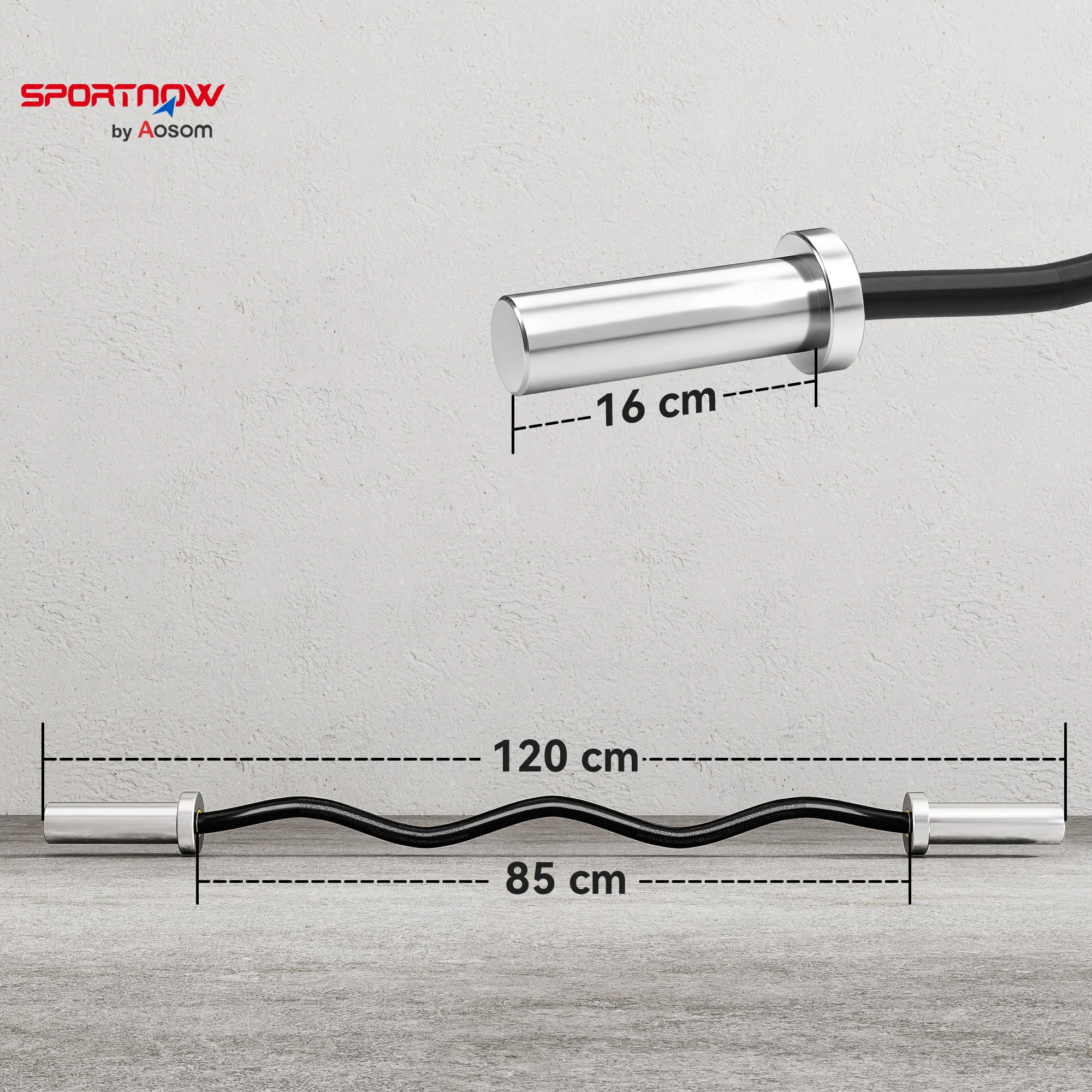 SPORTNOW 4ft Olympic EZ Curl Bar, Barbell Bar for 2" Weight Plates - Image 5