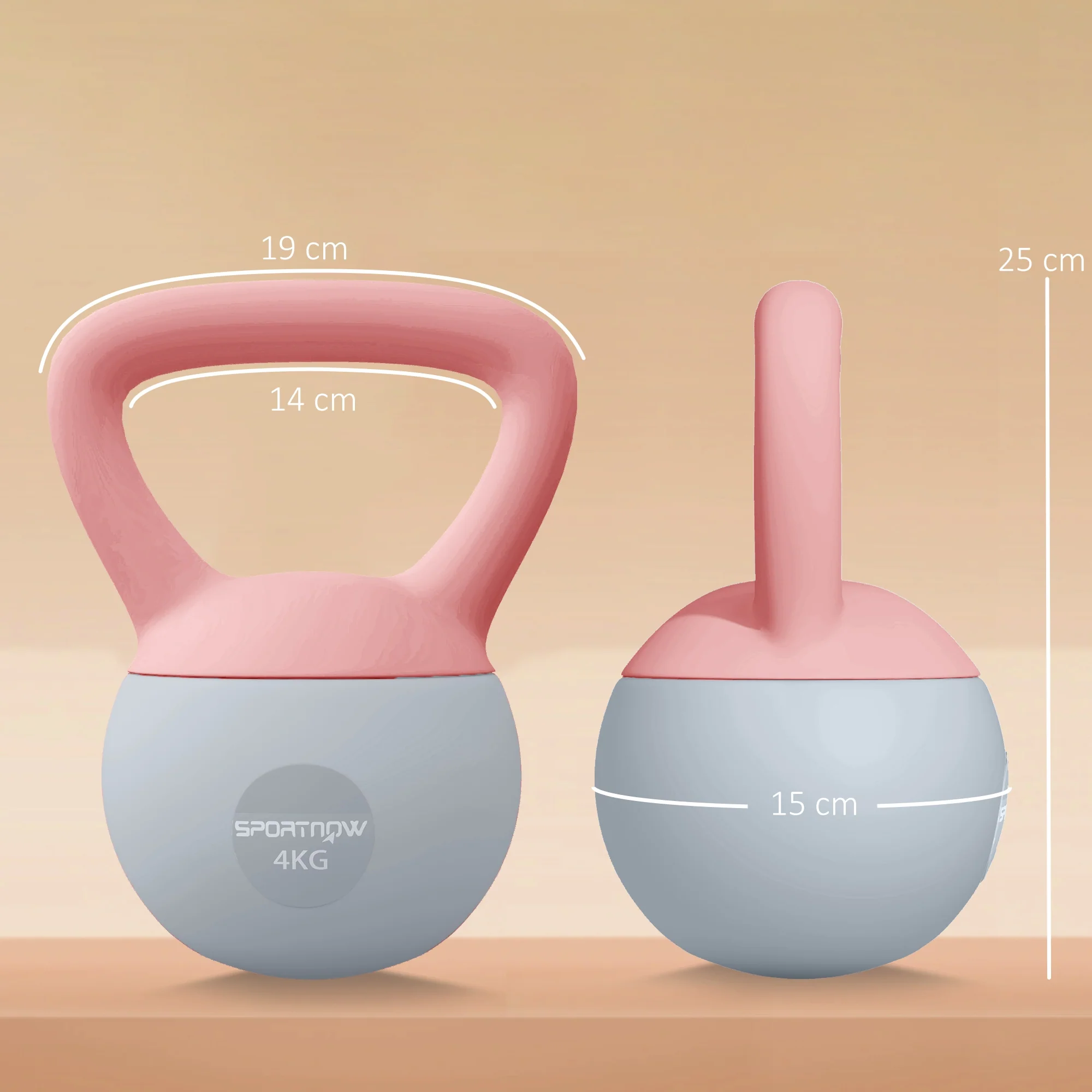SPORTNOW 4KG Kettlebell W/ Soft Body, Non-Slip Handle - Image 14