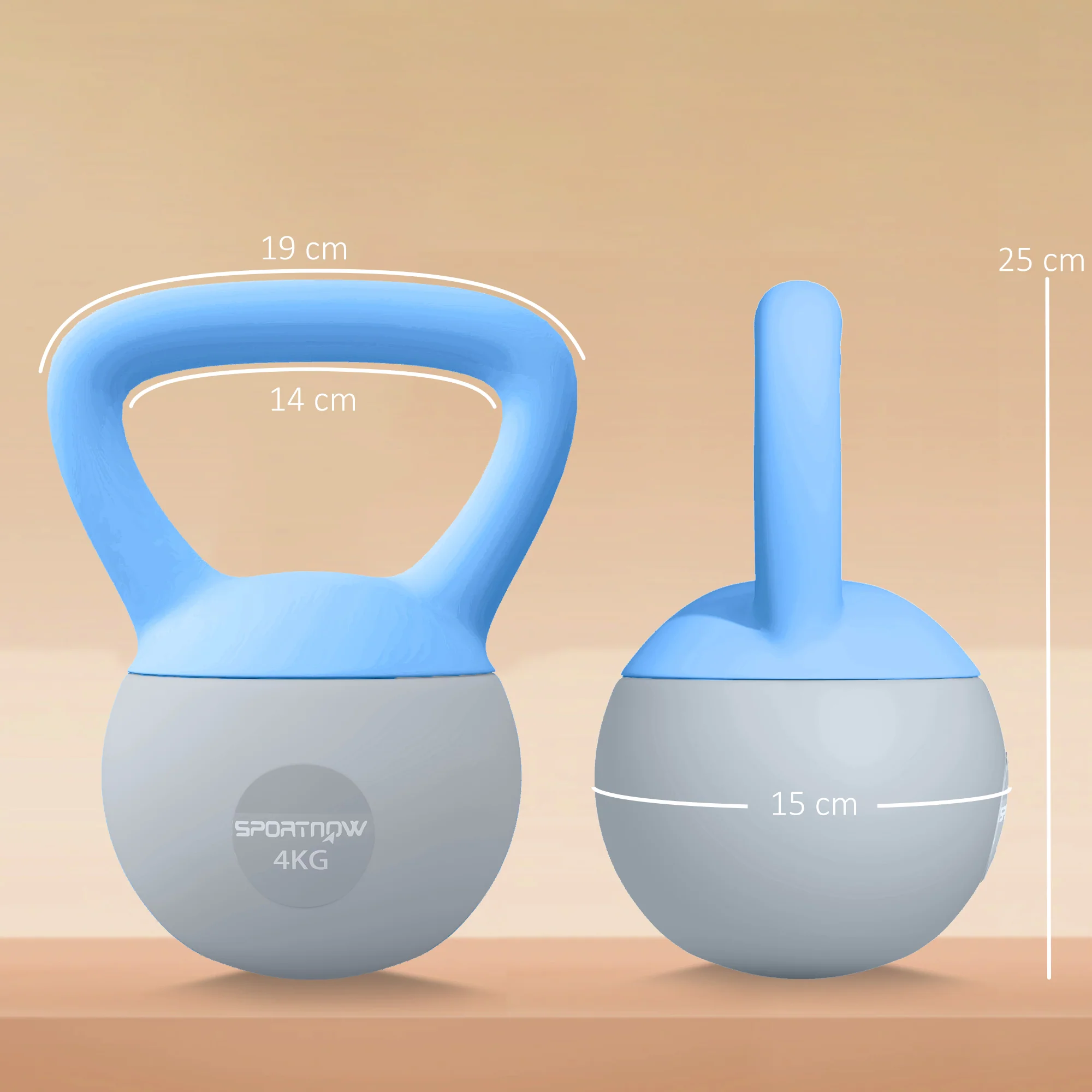 SPORTNOW 4KG Kettlebell W/ Soft Body, Non-Slip Handle - Image 5