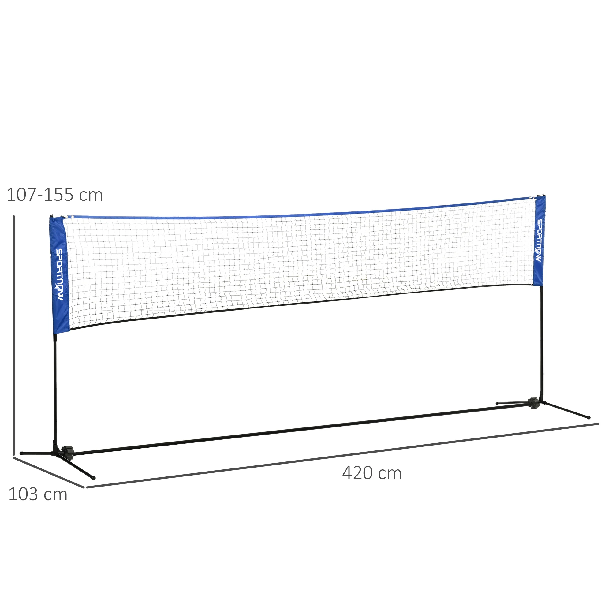 SPORTNOW 4m Badminton Net, Adjustable Sports Net for Tennis, Volleybal, Blue - Image 5