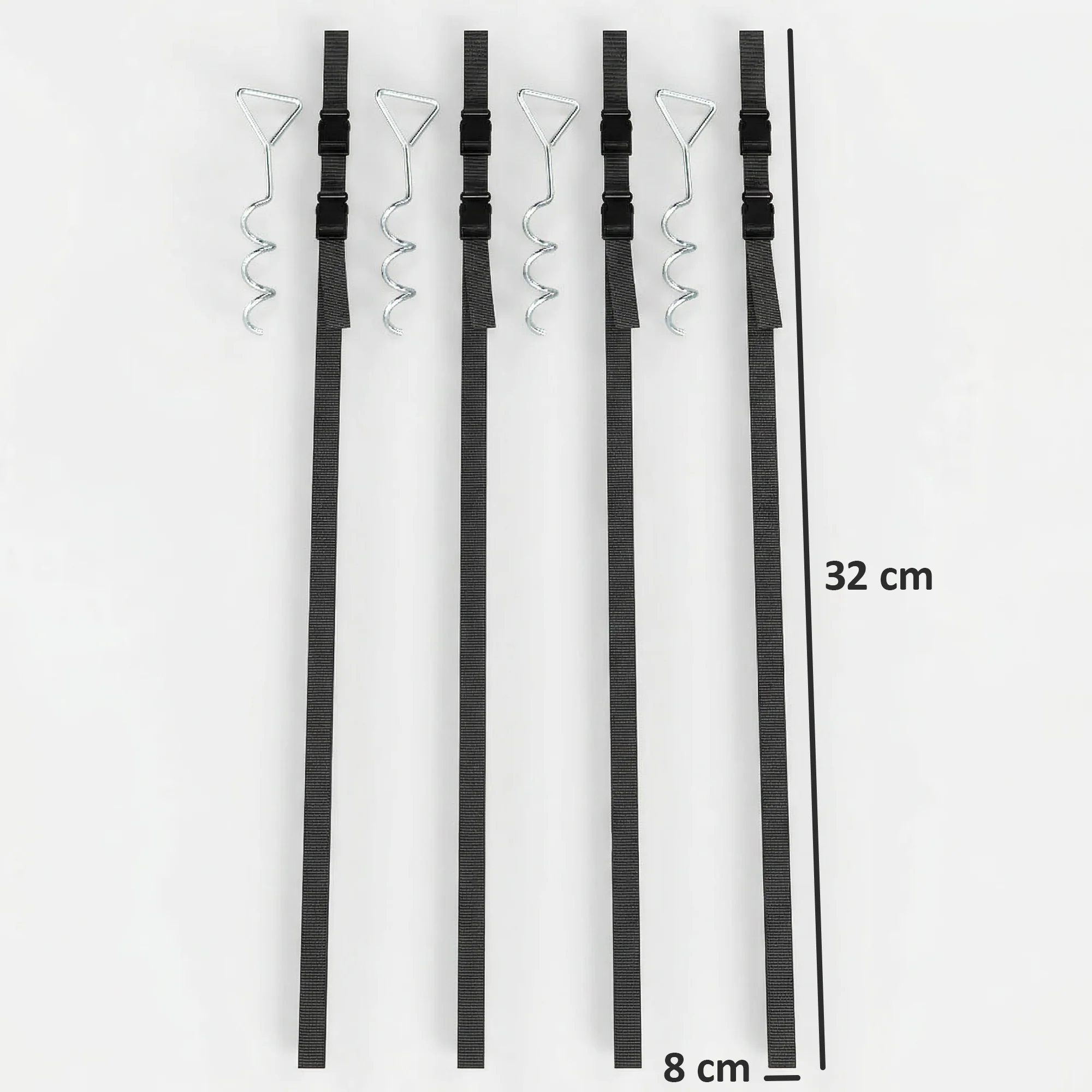 SPORTNOW 4Pcs Trampoline Anchor Kit, 32 cm Galvanised Trampoline Stakes - Image 5