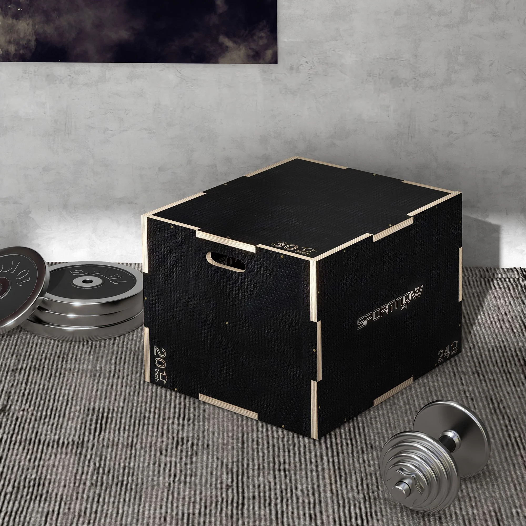 SPORTNOW 51/61/76cm Pylometric Jump Box, Wooden Pylo Box For Home Gym - Image 7