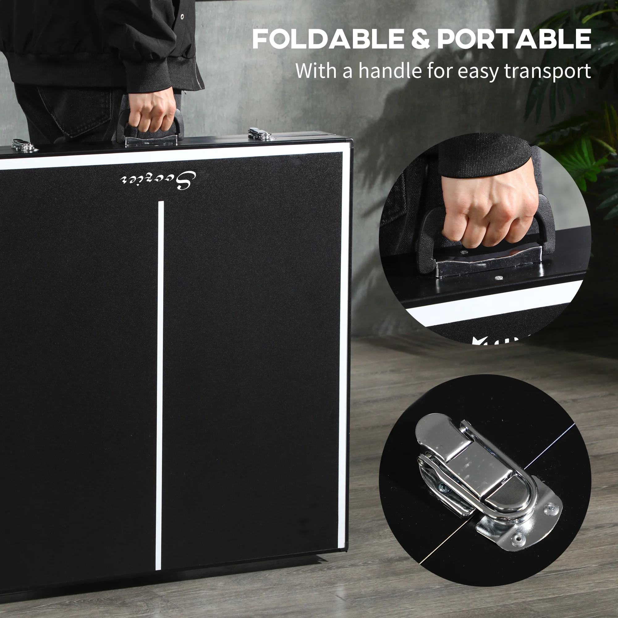 SPORTNOW 5ft Mini Table Tennis Table, Folding Ping Pong Table - Image 3
