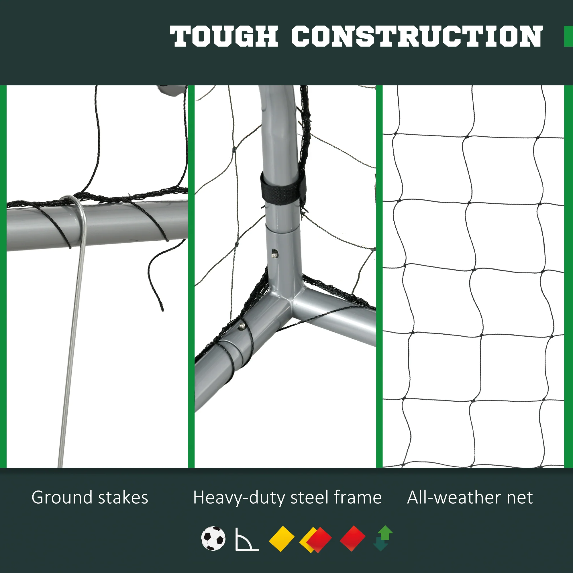 SPORTNOW 6ft x 2ft Football Goal, Simple Set Up Football Training Net - Image 4