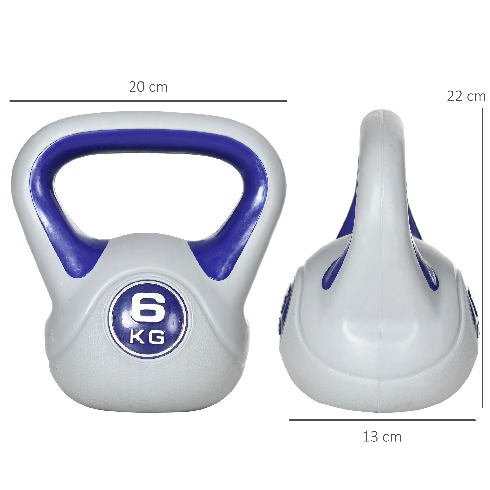 SPORTNOW 6kg Kettle Bell With Handle For Home Gym, Purple And Grey - Image 5
