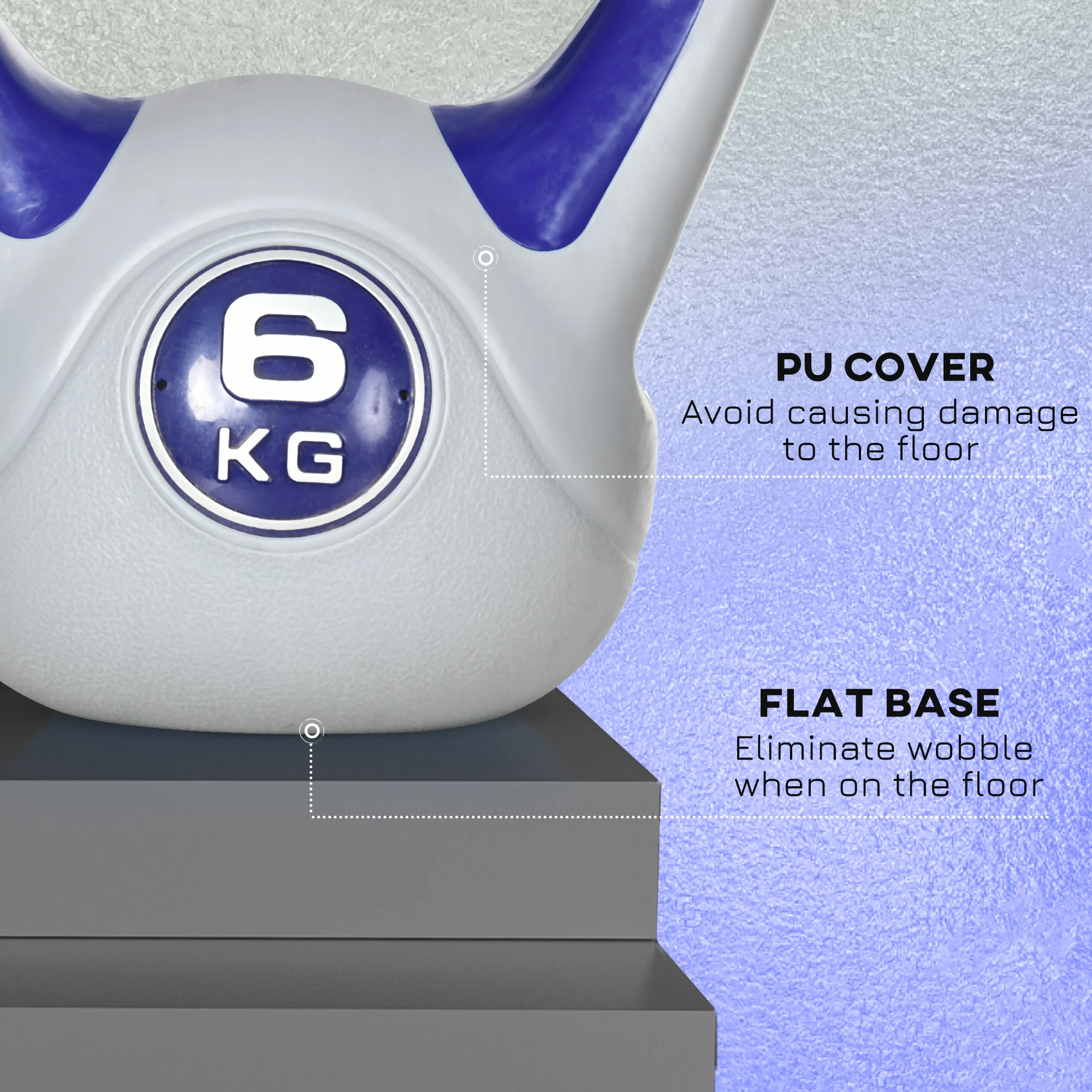 SPORTNOW 6kg Kettle Bell With Handle For Home Gym, Purple And Grey - Image 6