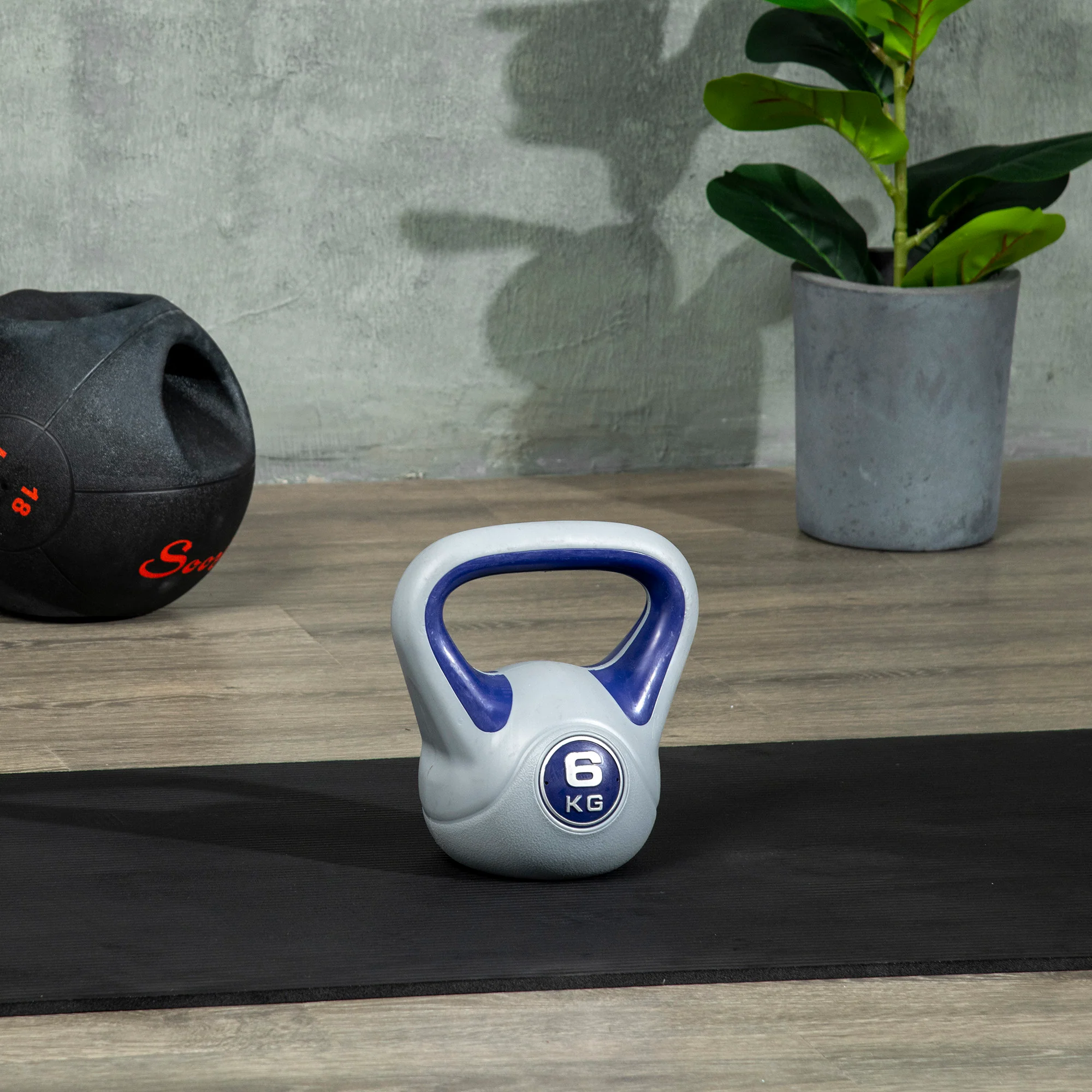 SPORTNOW 6kg Kettle Bell With Handle For Home Gym, Purple And Grey - Image 7