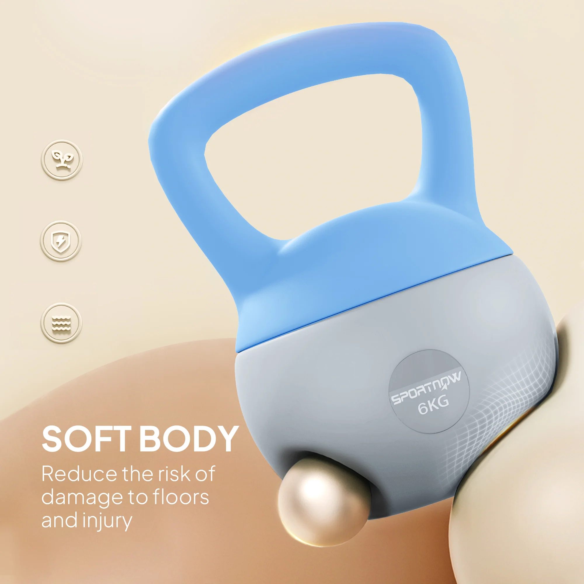 SPORTNOW 6KG Kettlebell W/ Soft Body, Non-Slip Handle - Image 3