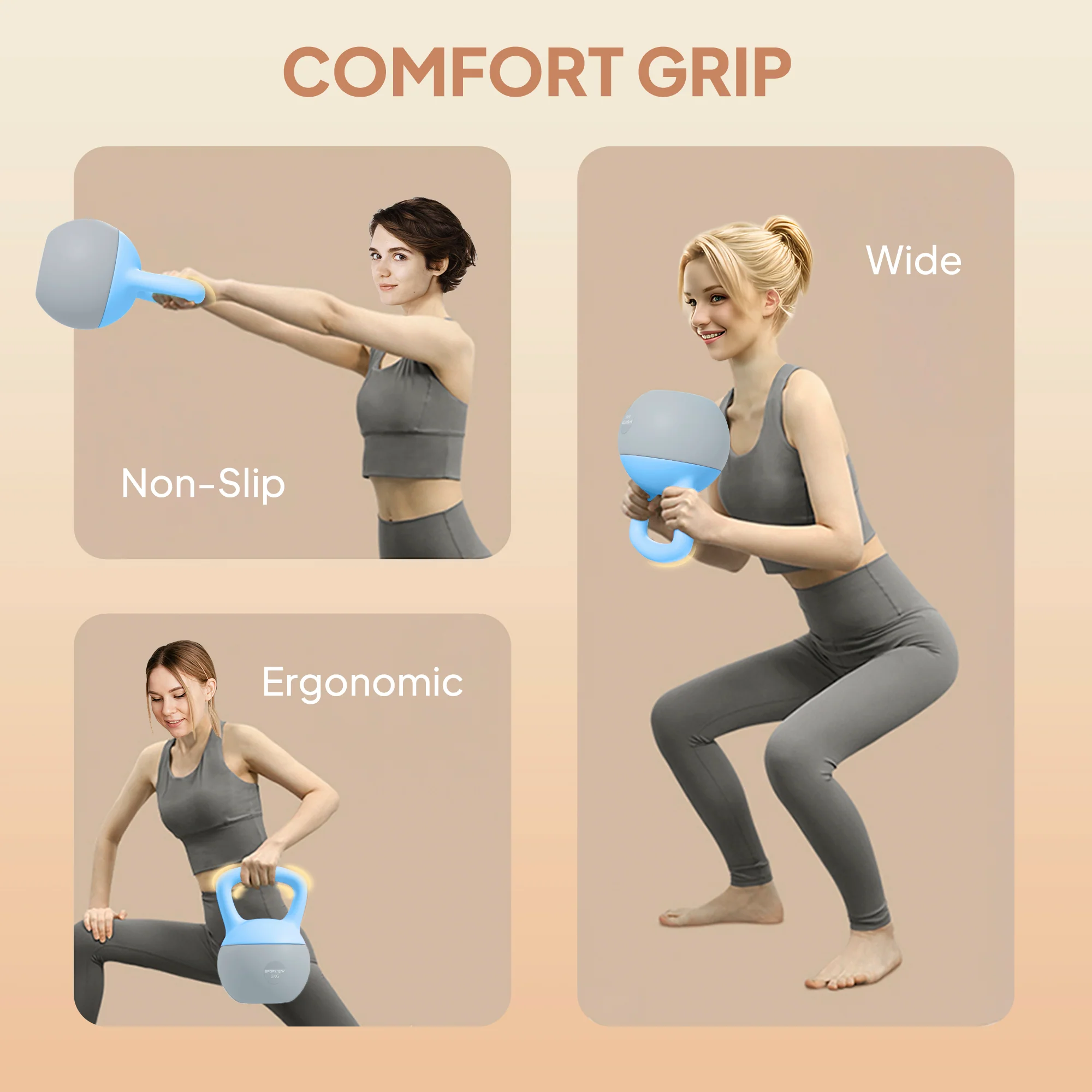 SPORTNOW 6KG Kettlebell W/ Soft Body, Non-Slip Handle - Image 4