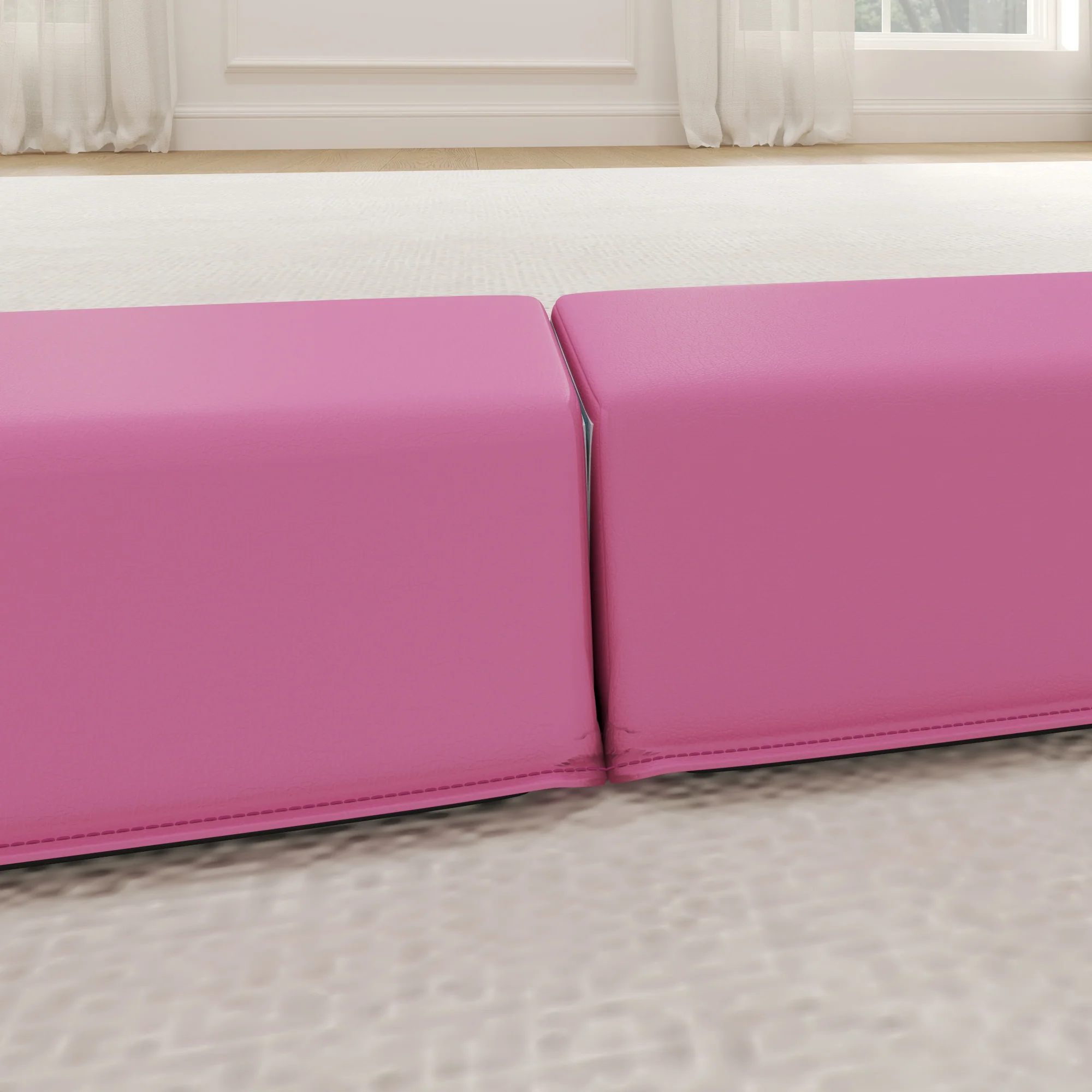 SPORTNOW 7.7FT Folding Gymnastics Balance Beam With Anti-Slip Base, Pink - Image 9