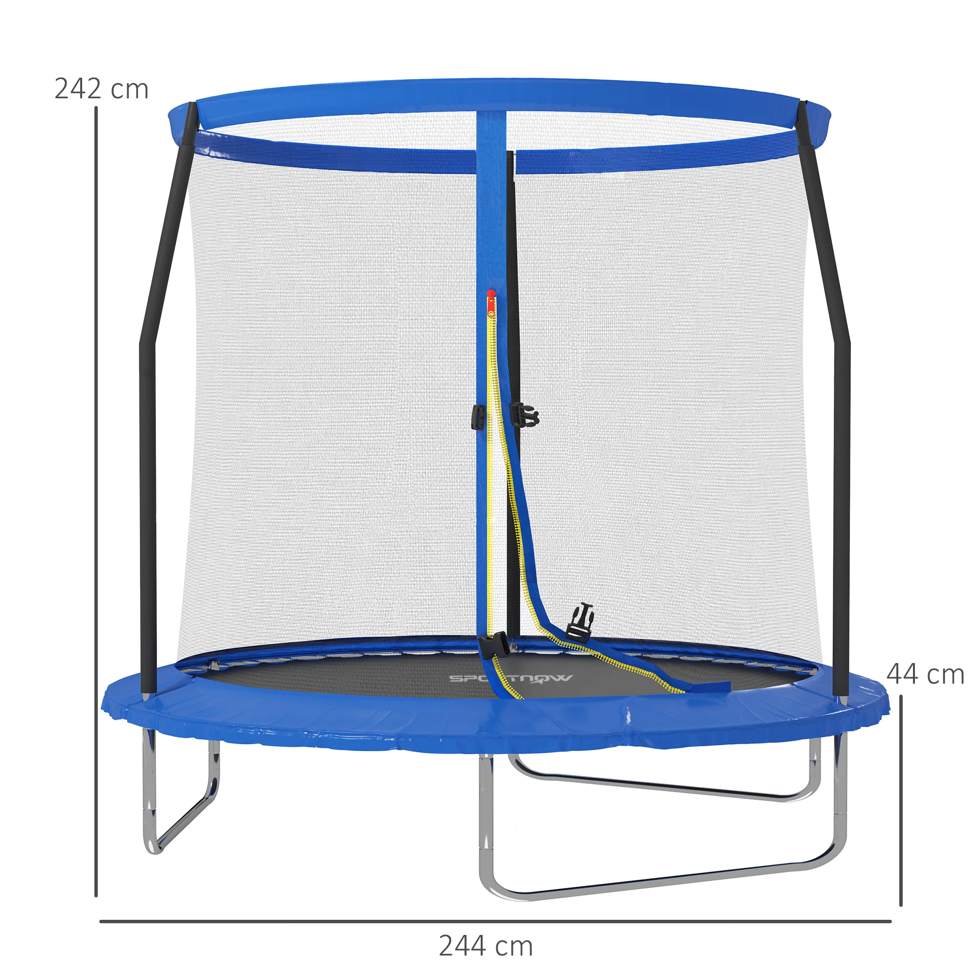 SPORTNOW Outdoor Trampoline With Safety Enclosure Net, Blue - Image 5