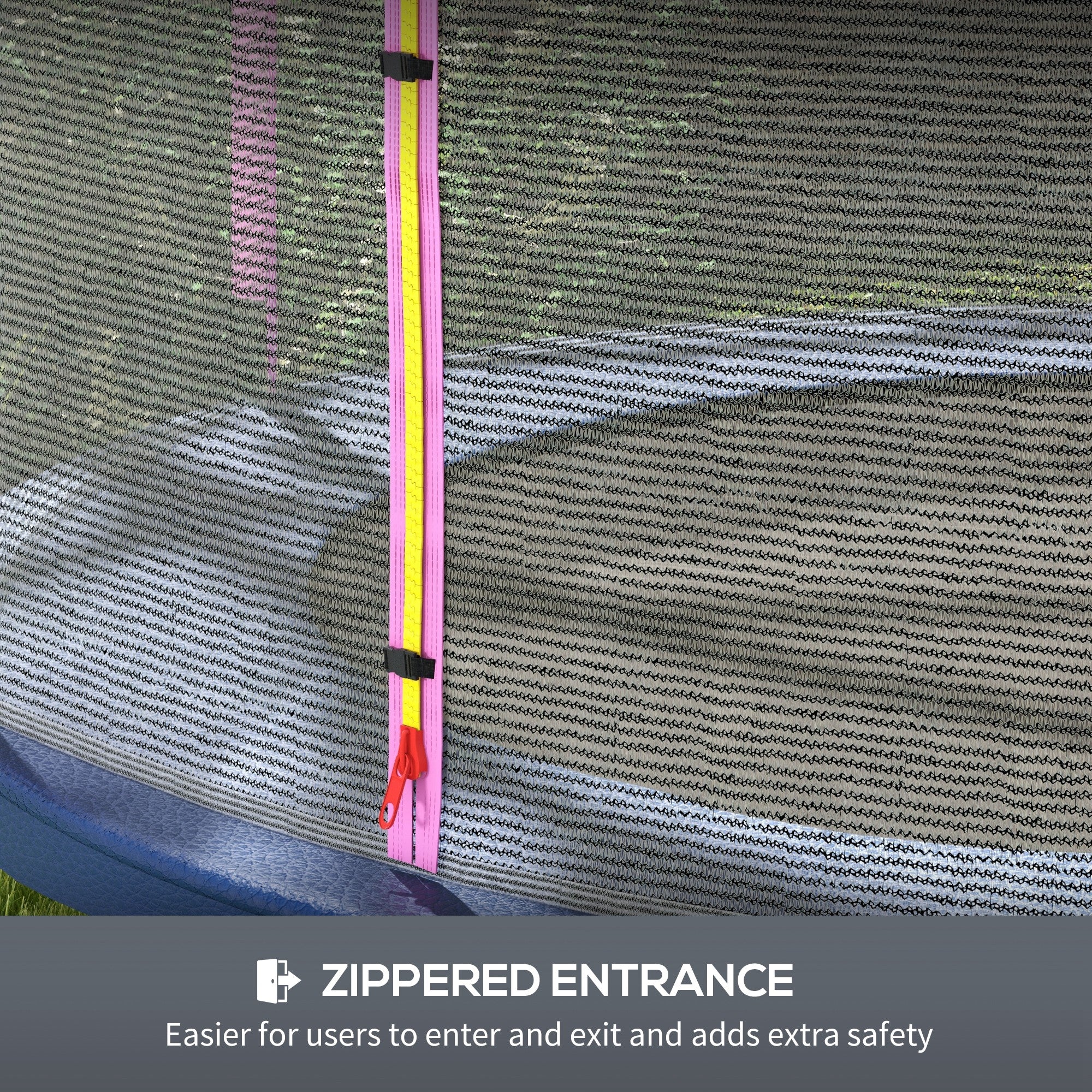 SPORTNOW 8ft Trampoline Net Replacement Safety Net With Zipped Door - Image 22
