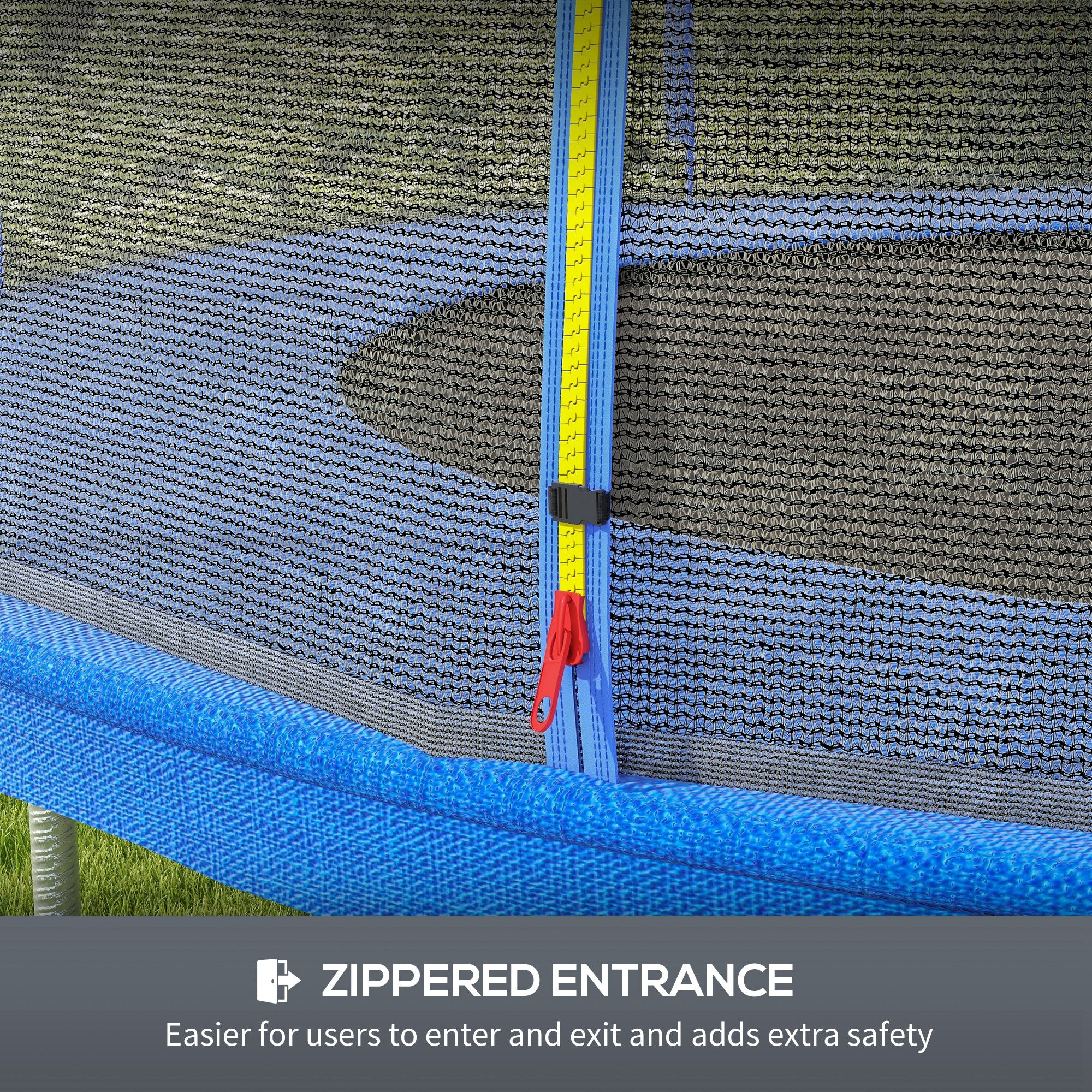 SPORTNOW 8ft Trampoline Net Replacement Safety Net With Zipped Door - Image 4