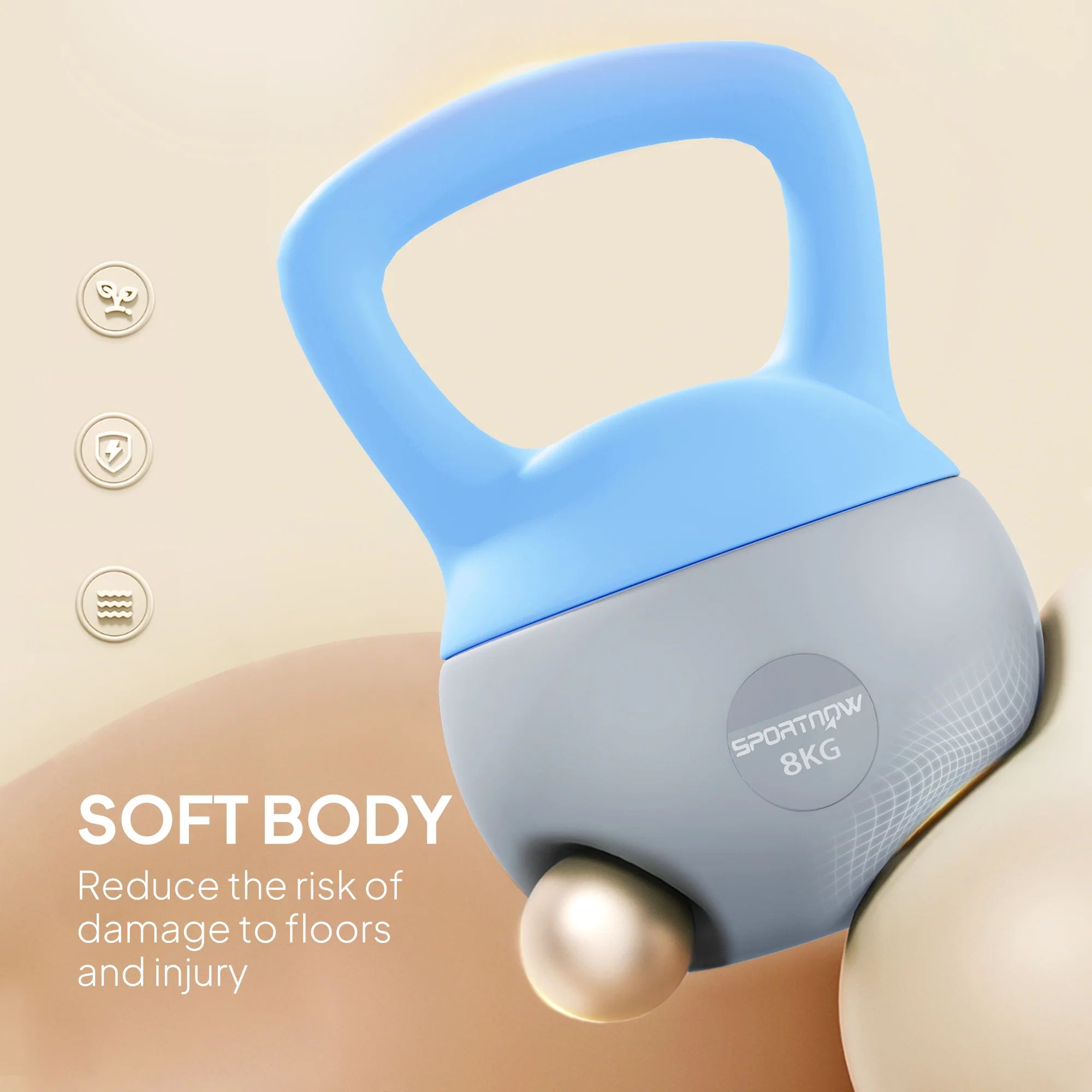 SPORTNOW 8KG Kettlebell W/ Soft Body, Non-Slip Handle - Image 3
