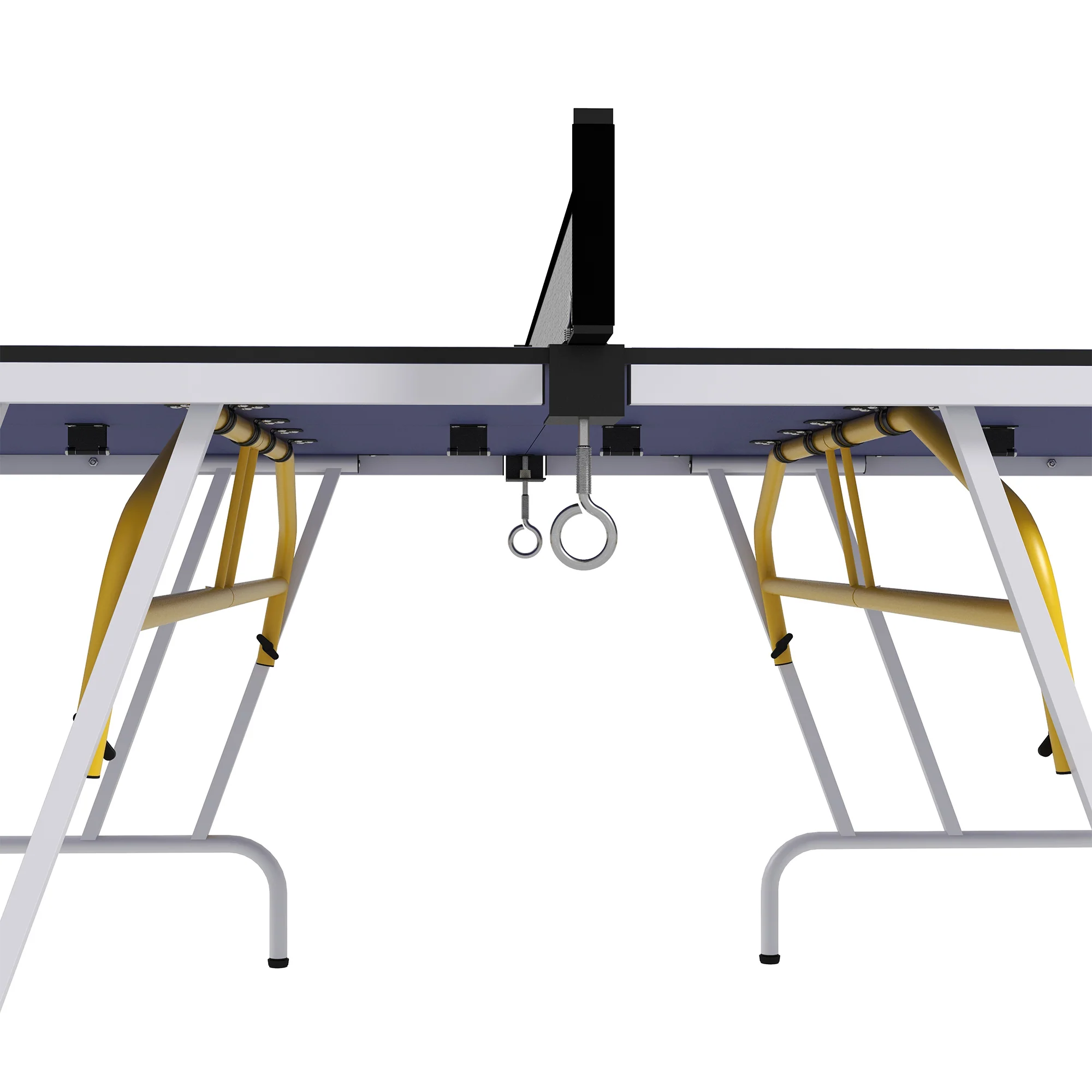 SPORTNOW 9FT Foldable Table Tennis Table with Cover, Net, Paddles, Balls - Blue - Image 9