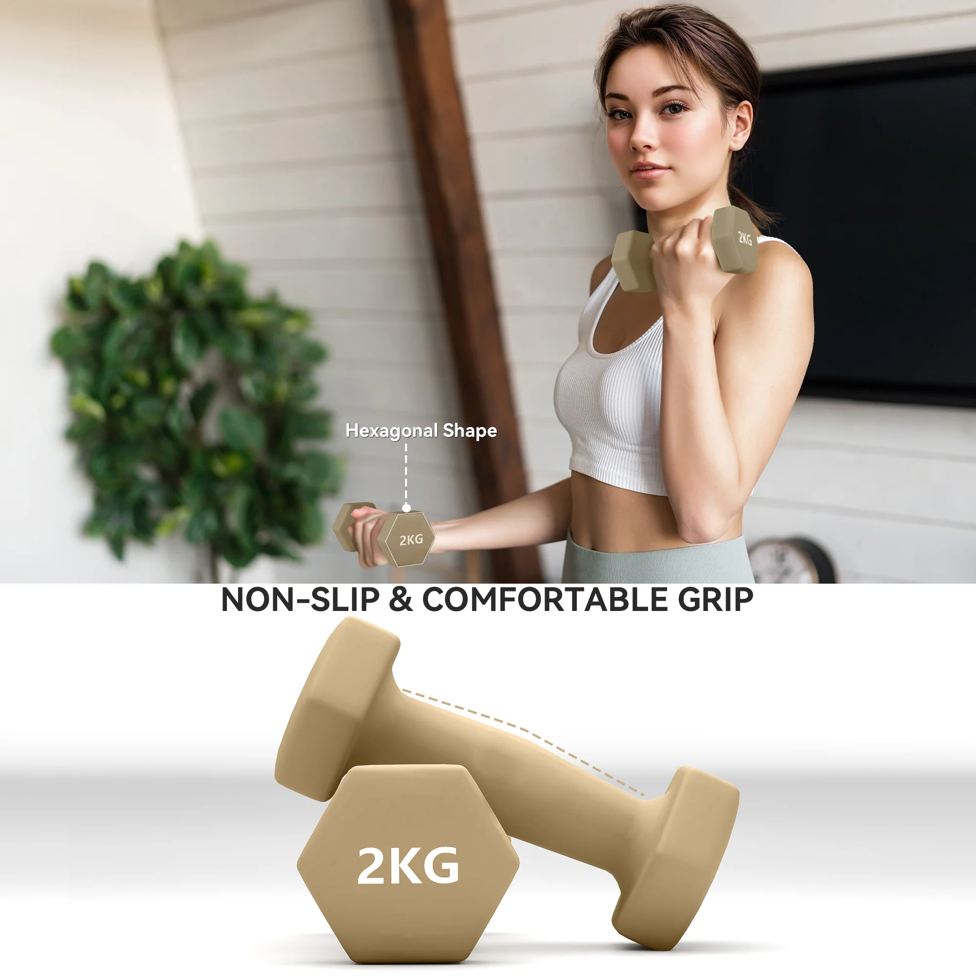 SPORTNOW 9kg Hex Dumbbells Set With Carry Case - Image 4