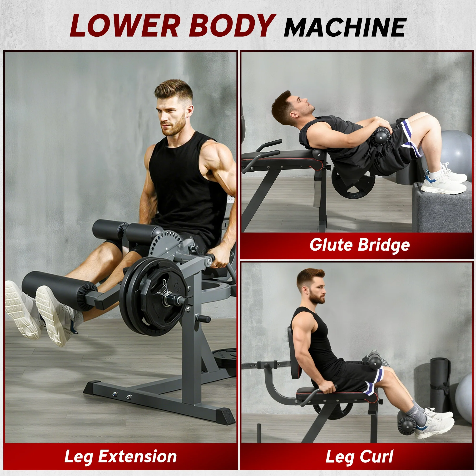 SPORTNOW Adjustable Calf Raise Machine for Leg Extension and Curl Machine - Image 3