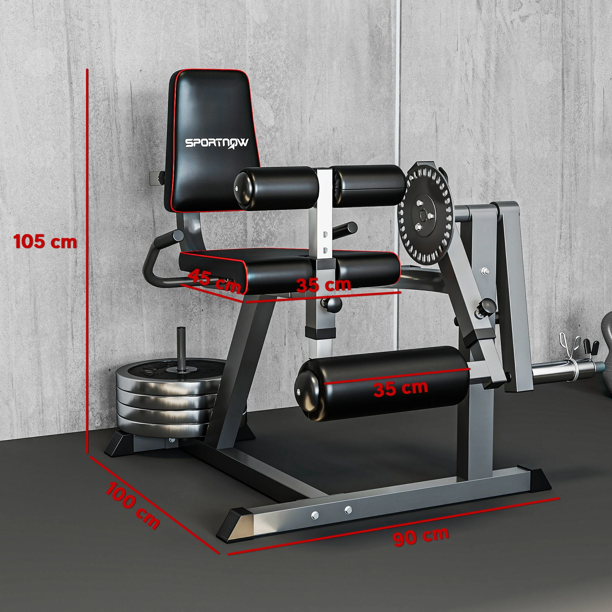 SPORTNOW Adjustable Calf Raise Machine for Leg Extension and Curl Machine - Image 5