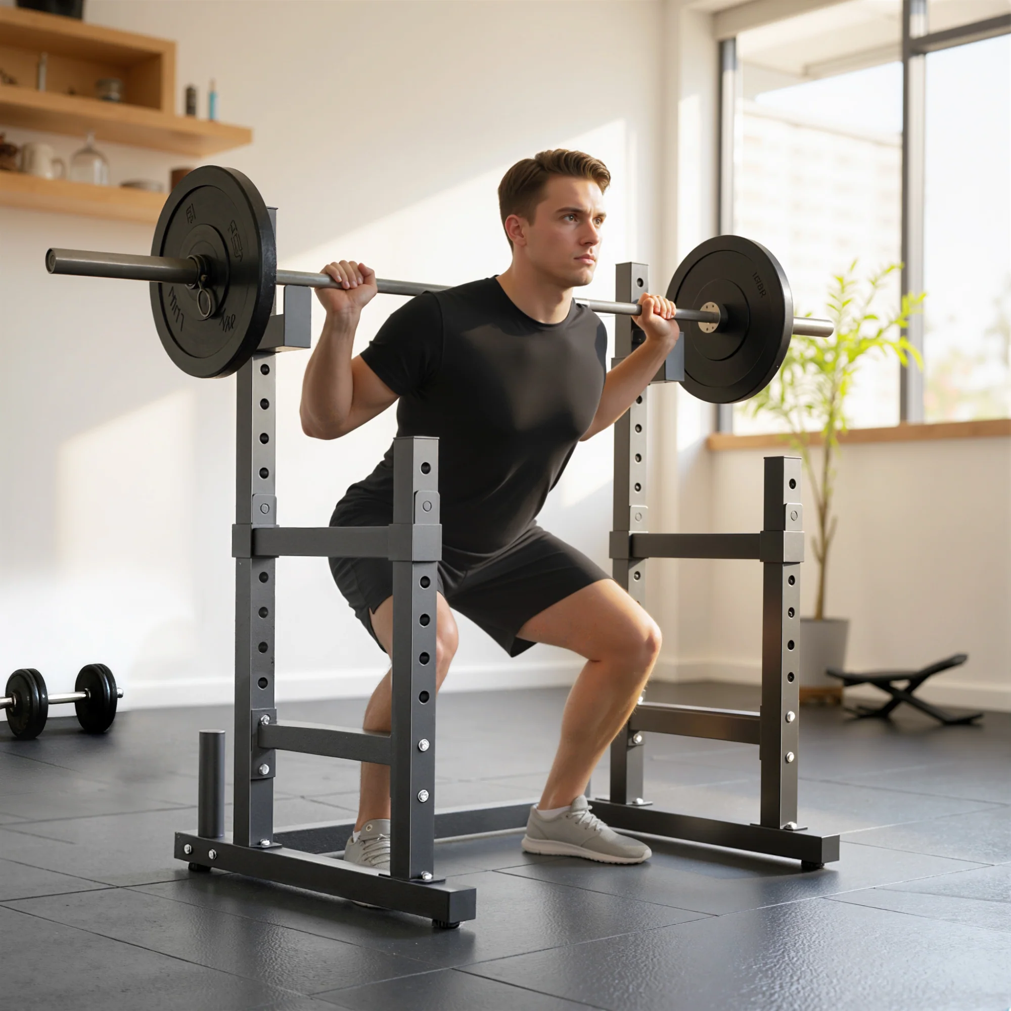 SPORTNOW Adjustable Squat Rack, Barbell Rack Stand, Max Load 300kg - Image 2