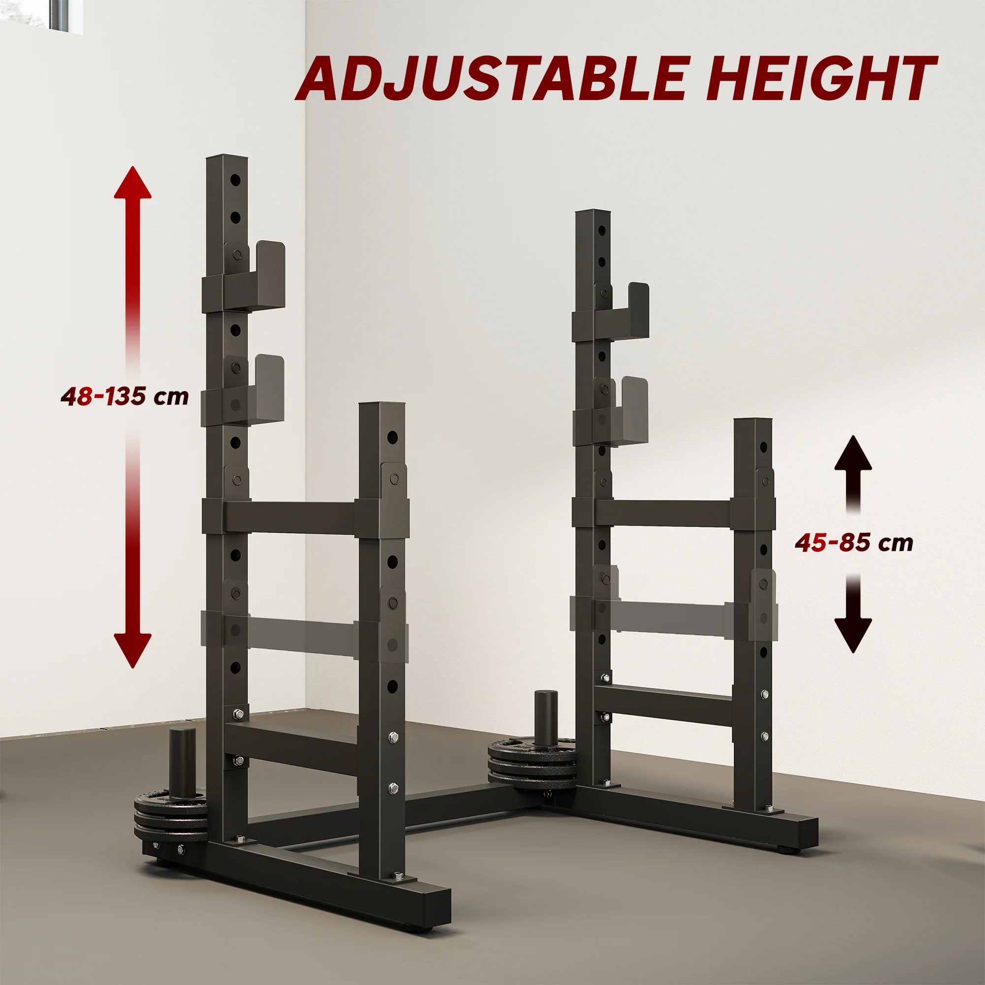 SPORTNOW Adjustable Squat Rack, Barbell Rack Stand, Max Load 300kg - Image 5